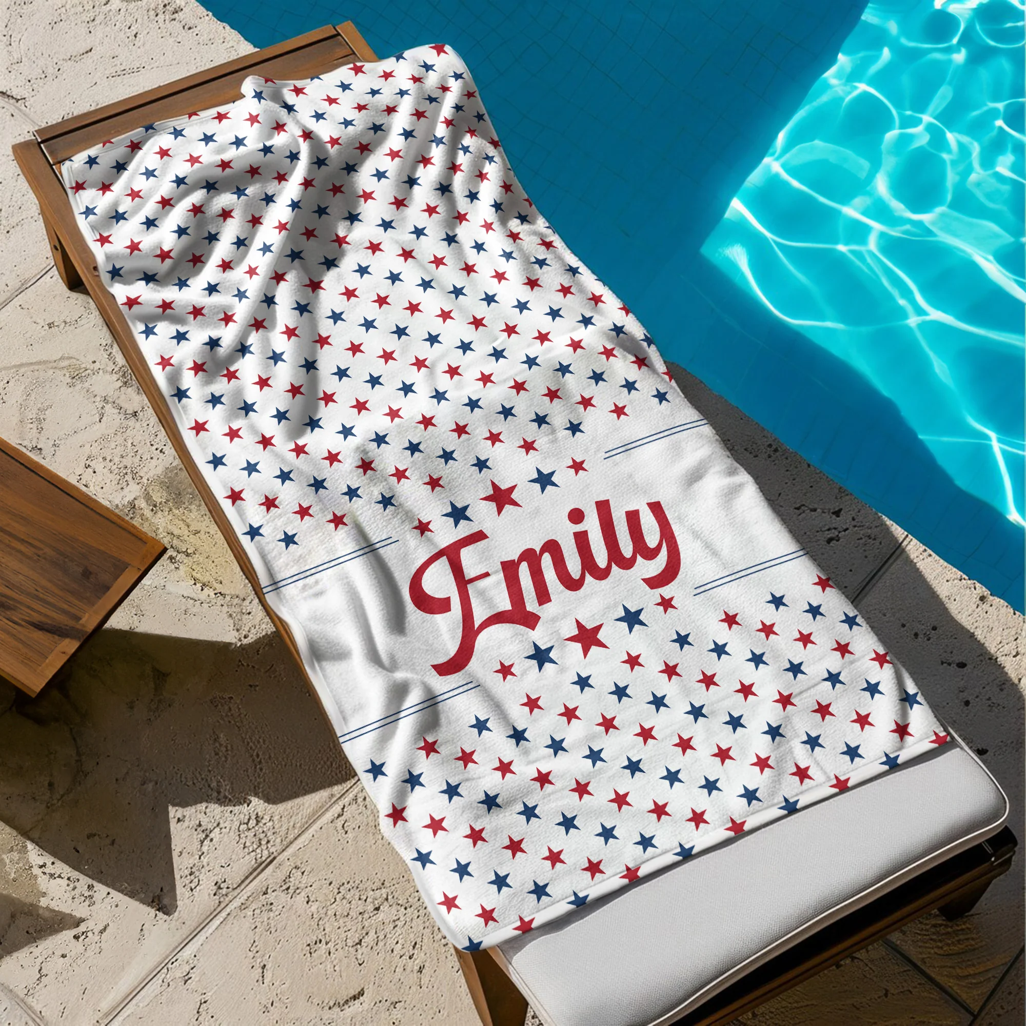 Chill The Fourth Out Red White & 250 - Personalized Beach Towel - Image 4