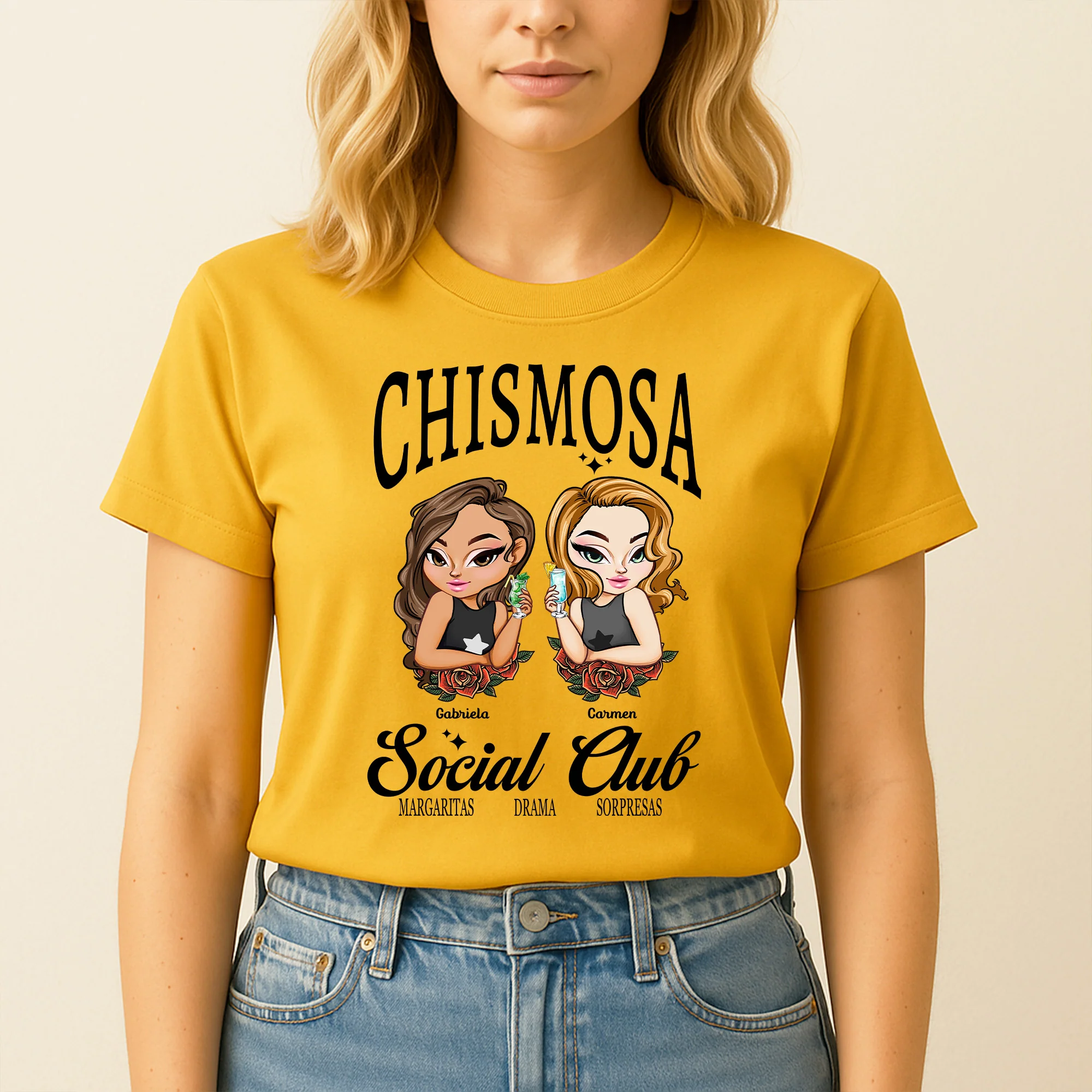 Chismosa Social Club Latina Hispanic Latinx Margarita Chisme - Personalized Shirt - Image 2