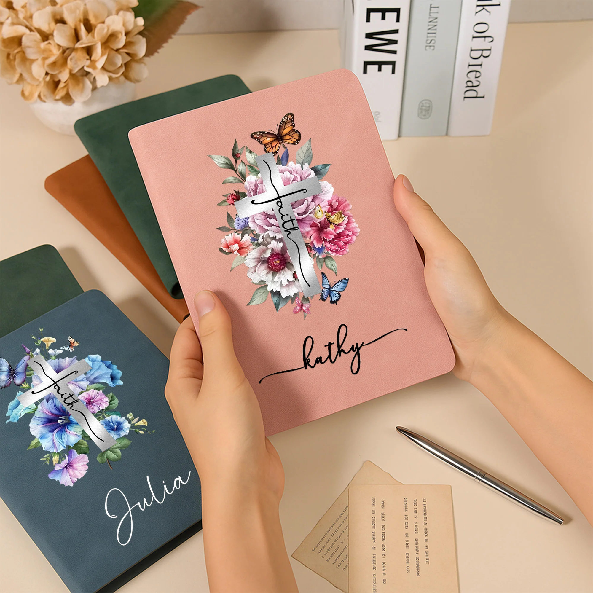 Christian Gift Faith Journal - Personalized Leather Journal - Image 2