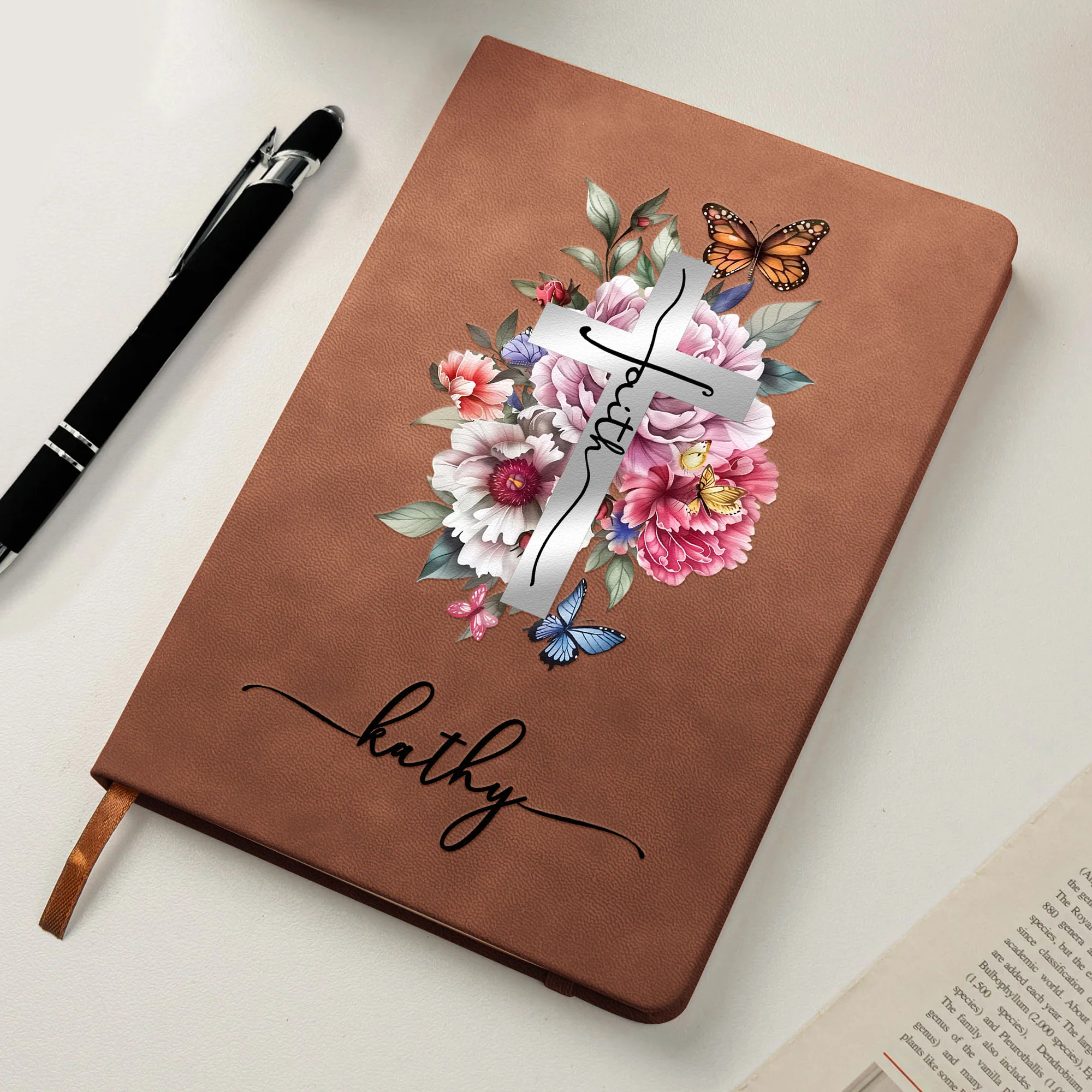 Christian Gift Faith Journal - Personalized Leather Journal - Image 6