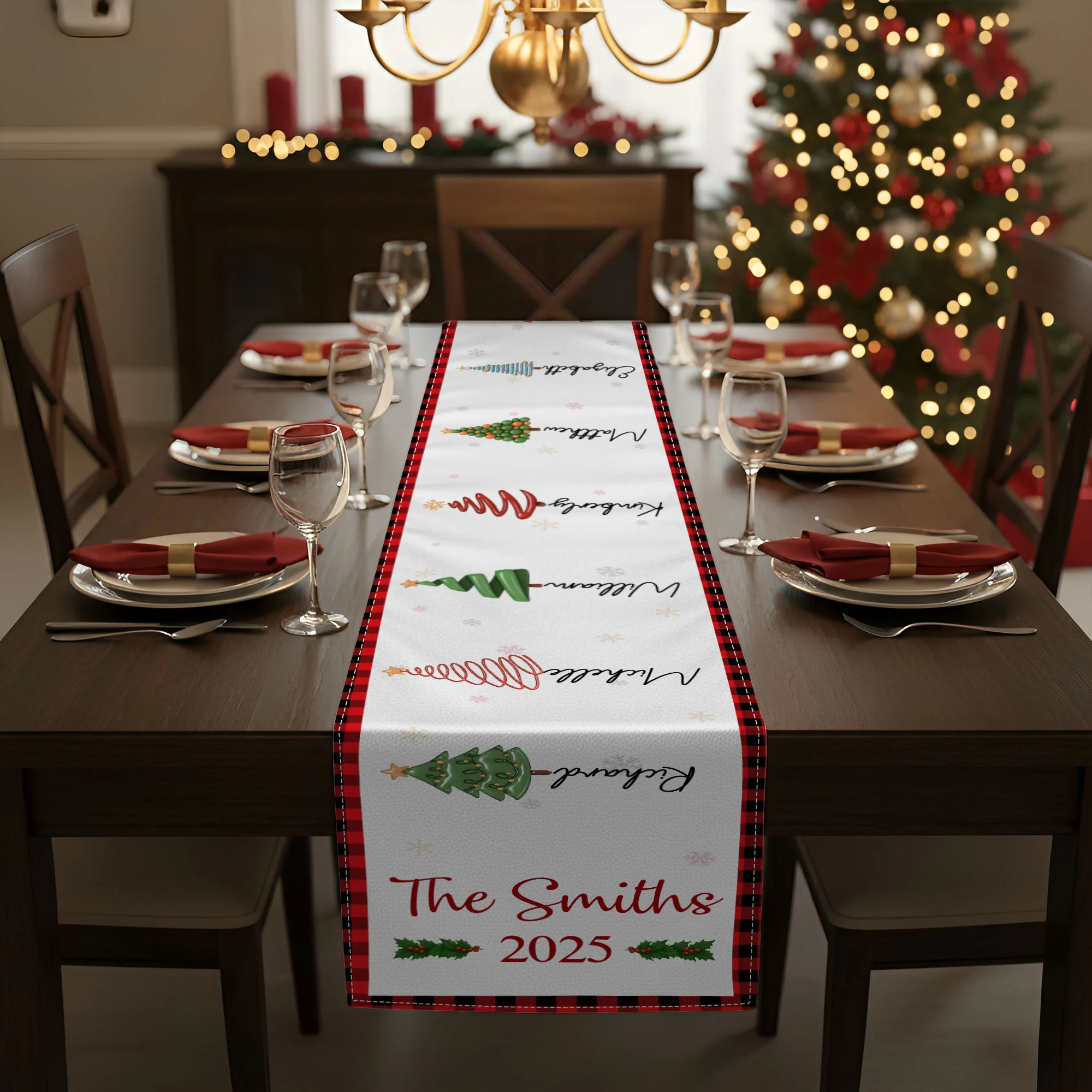 Christmas Family Tree - Personalized Table Runner - Image 3