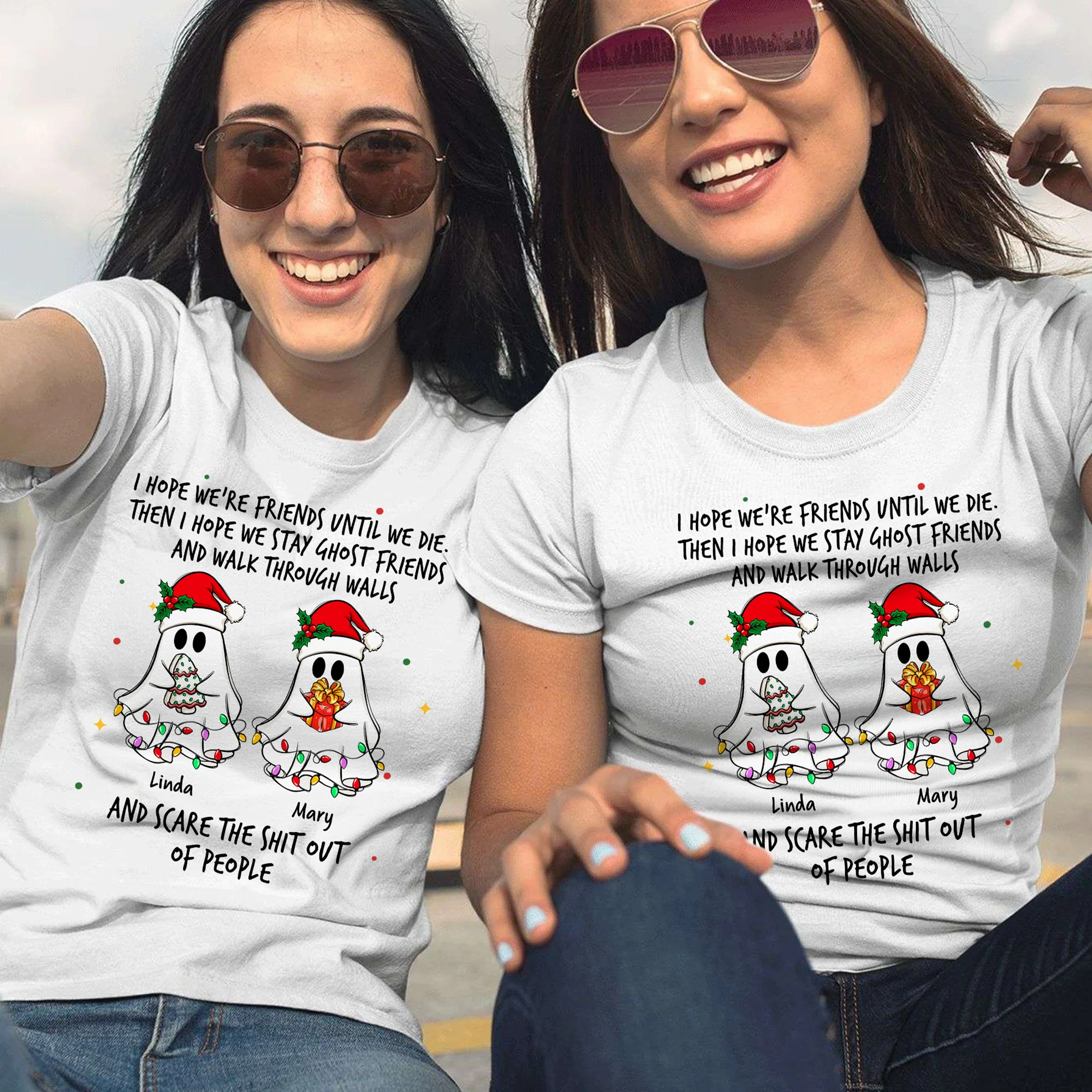 Christmas Ghost Friends - Personalized Shirt - Image 2