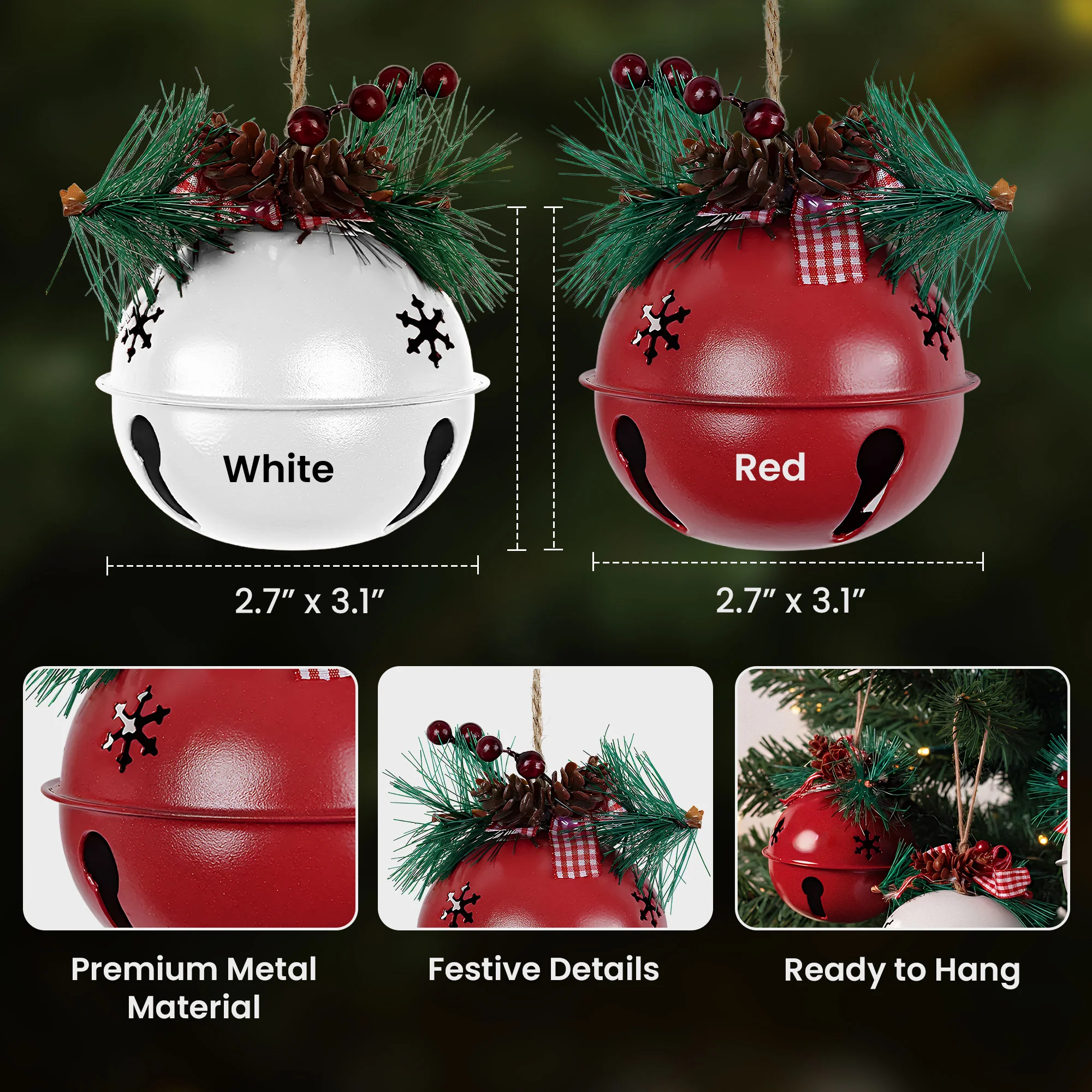 Christmas Gift - Personalized Jingle Bell Photo Ornament - Image 6