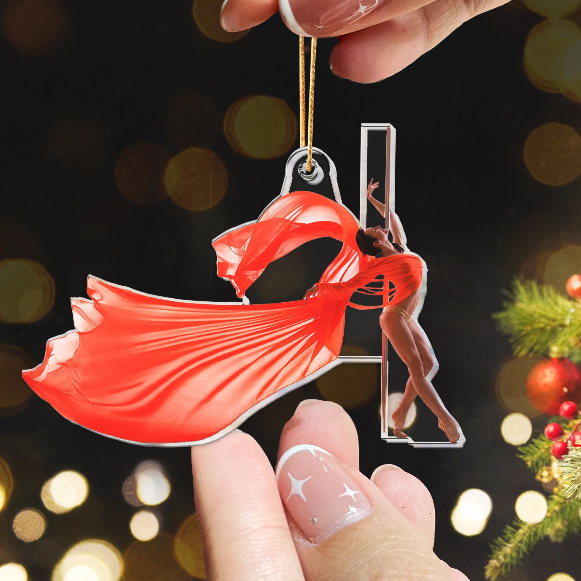 Christmas Gifts For Pole Dancers - Personalized Acrylic Photo Ornament - Image 2