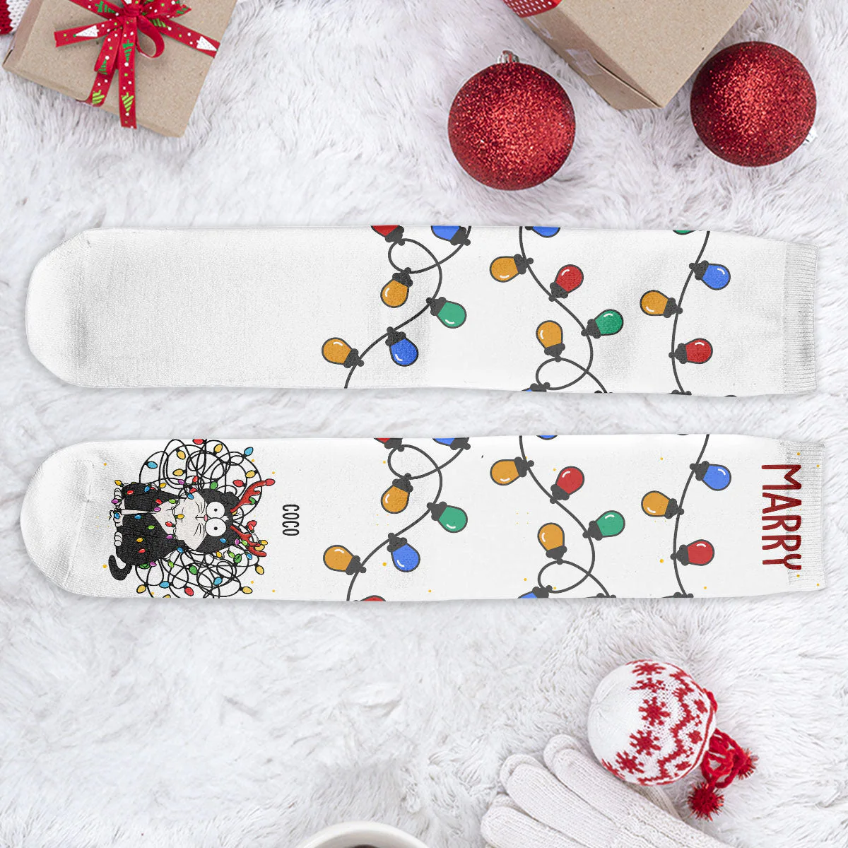 Christmas Lights - Personalized Crew Socks - Image 5