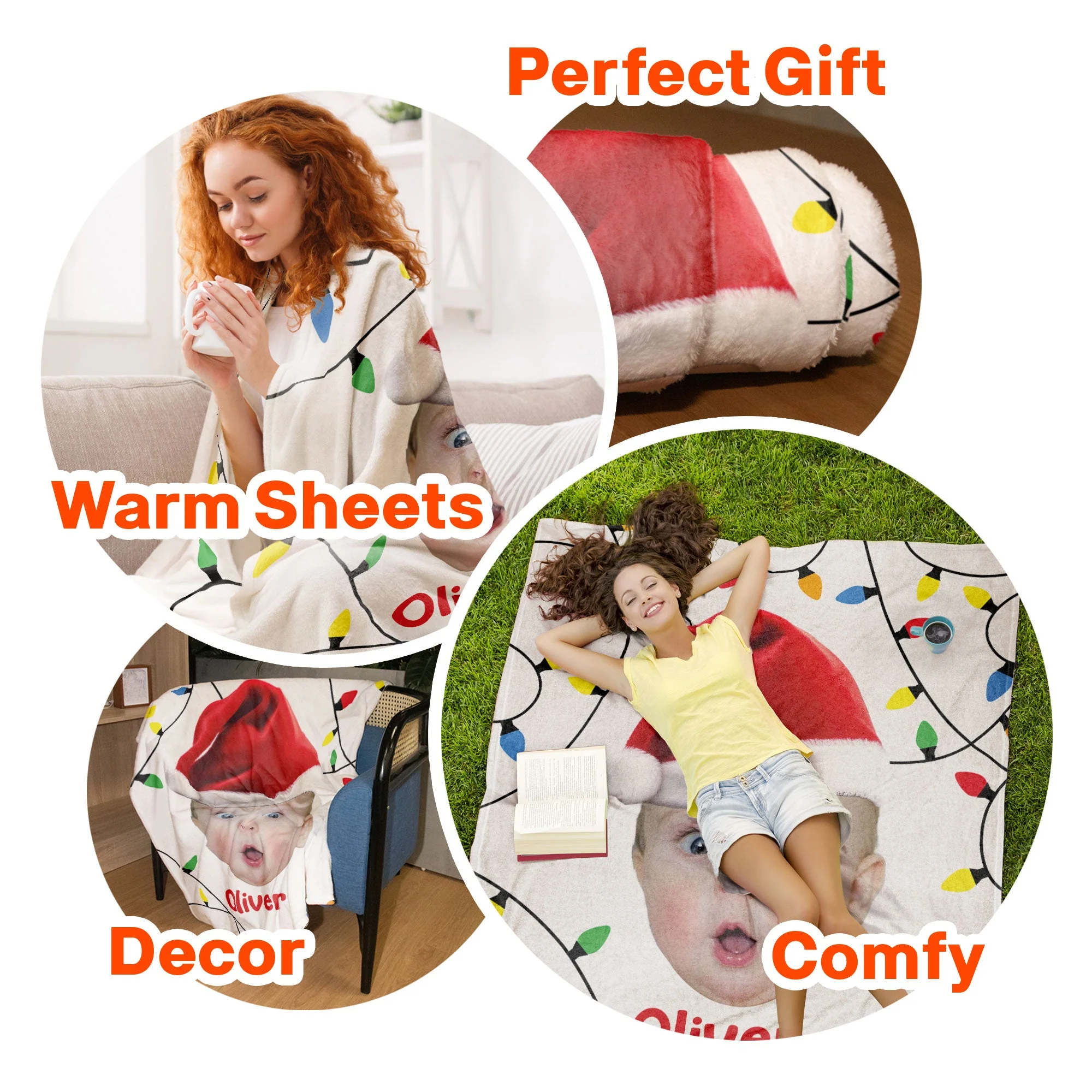 Christmas Lights - Personalized Baby Photo Blanket - Image 8