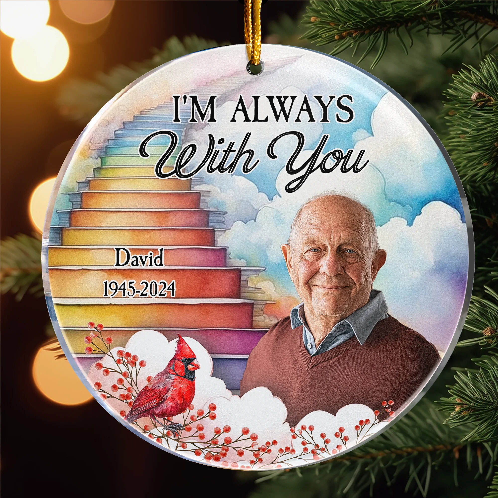 Christmas Memorial I Am Always With You - Personalized Acrylic Ornament - Image 4