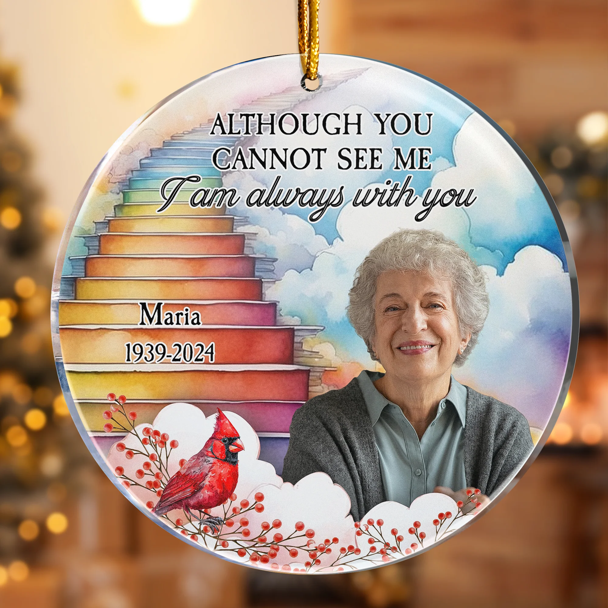 Christmas Memorial I Am Always With You - Personalized Acrylic Ornament - Image 5
