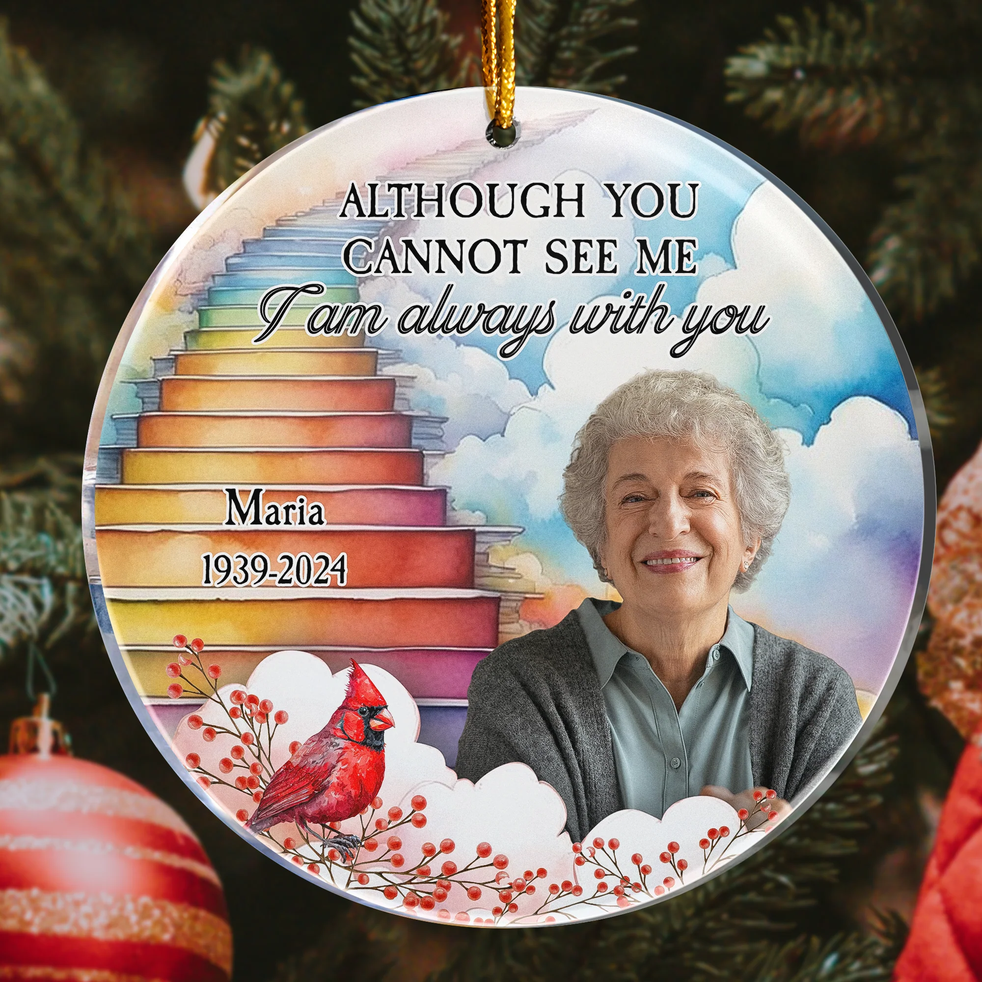 Christmas Memorial I Am Always With You - Personalized Acrylic Ornament - Image 6