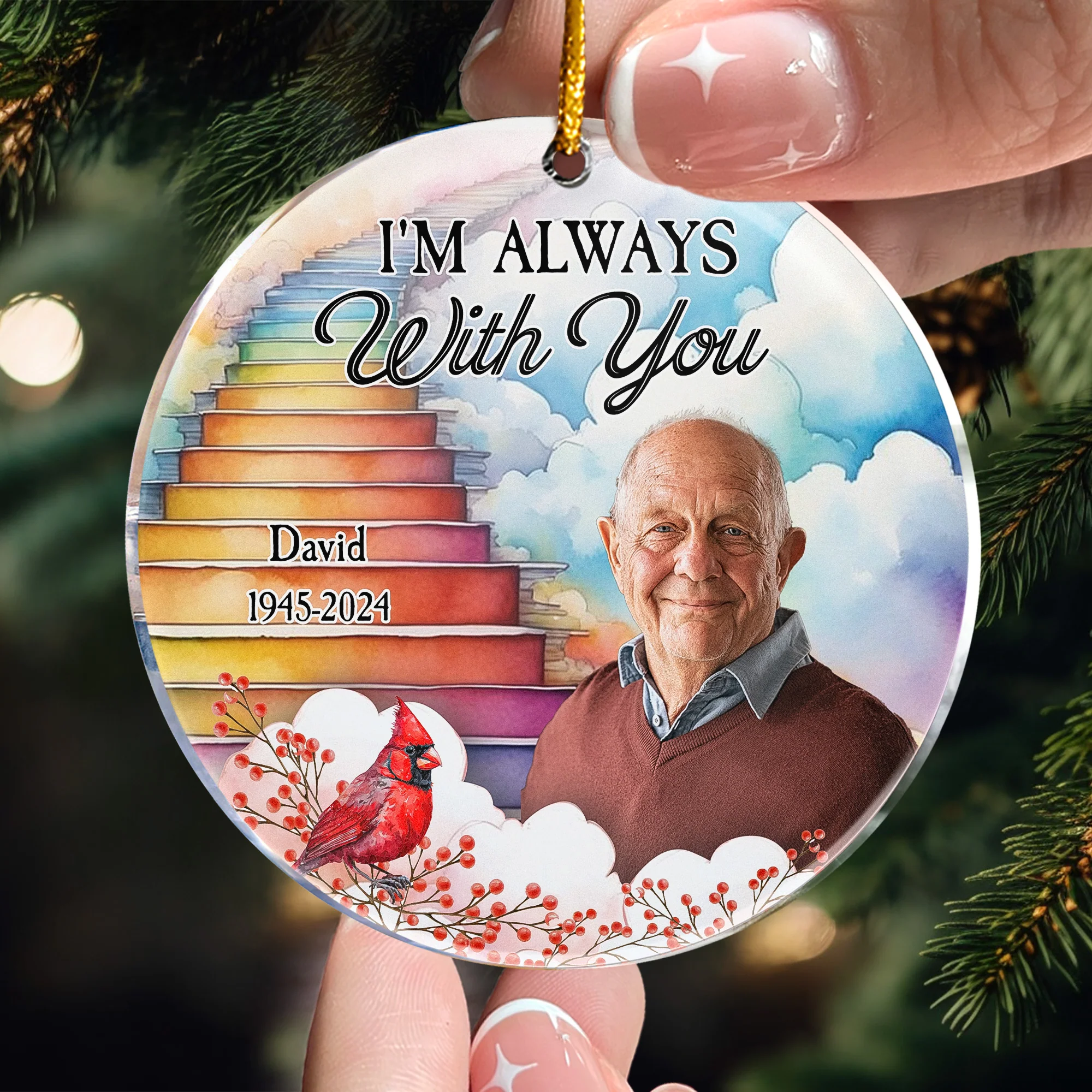 Christmas Memorial I Am Always With You - Personalized Acrylic Ornament - Image 7