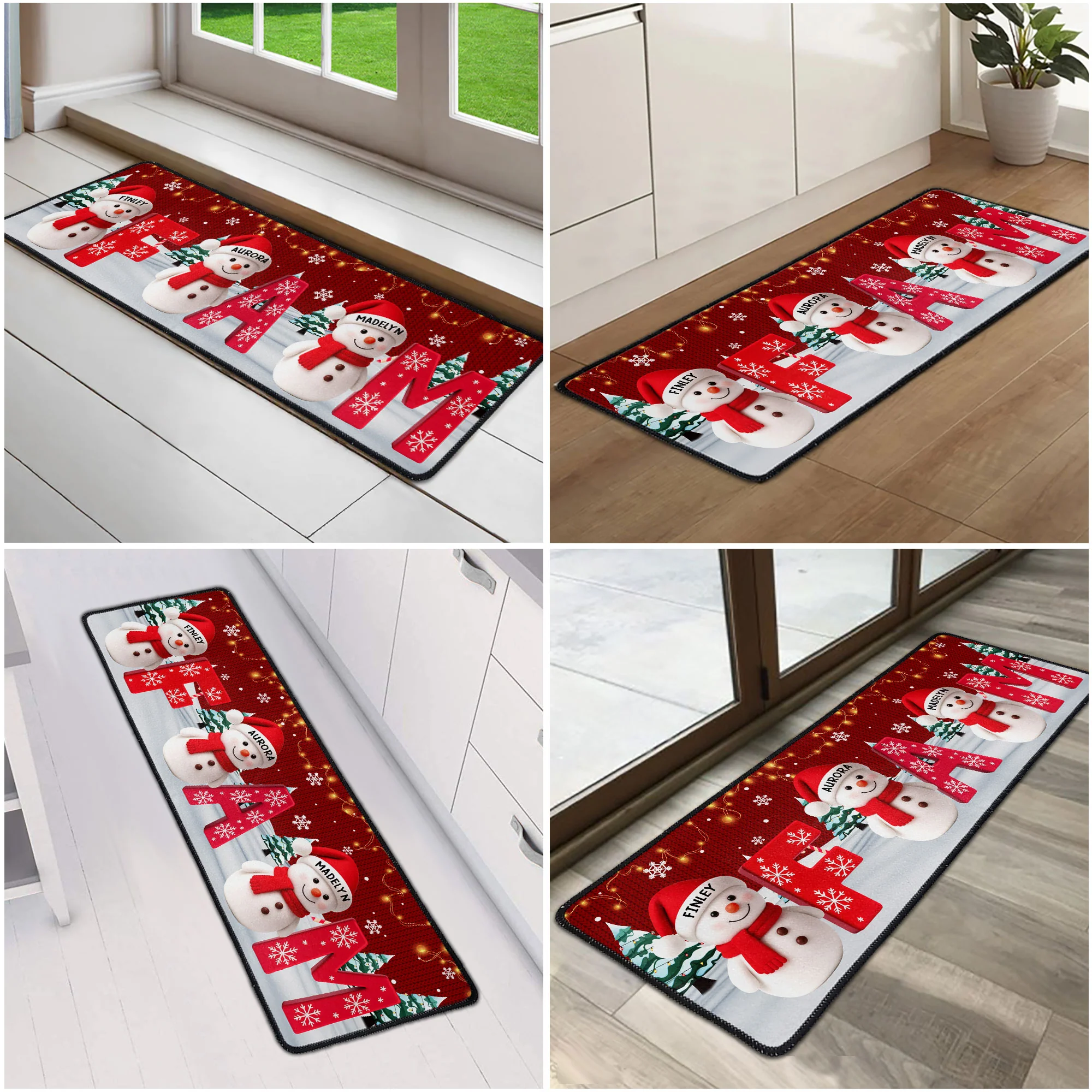 Christmas Name Initial - Personalized Runner Rug - Image 6