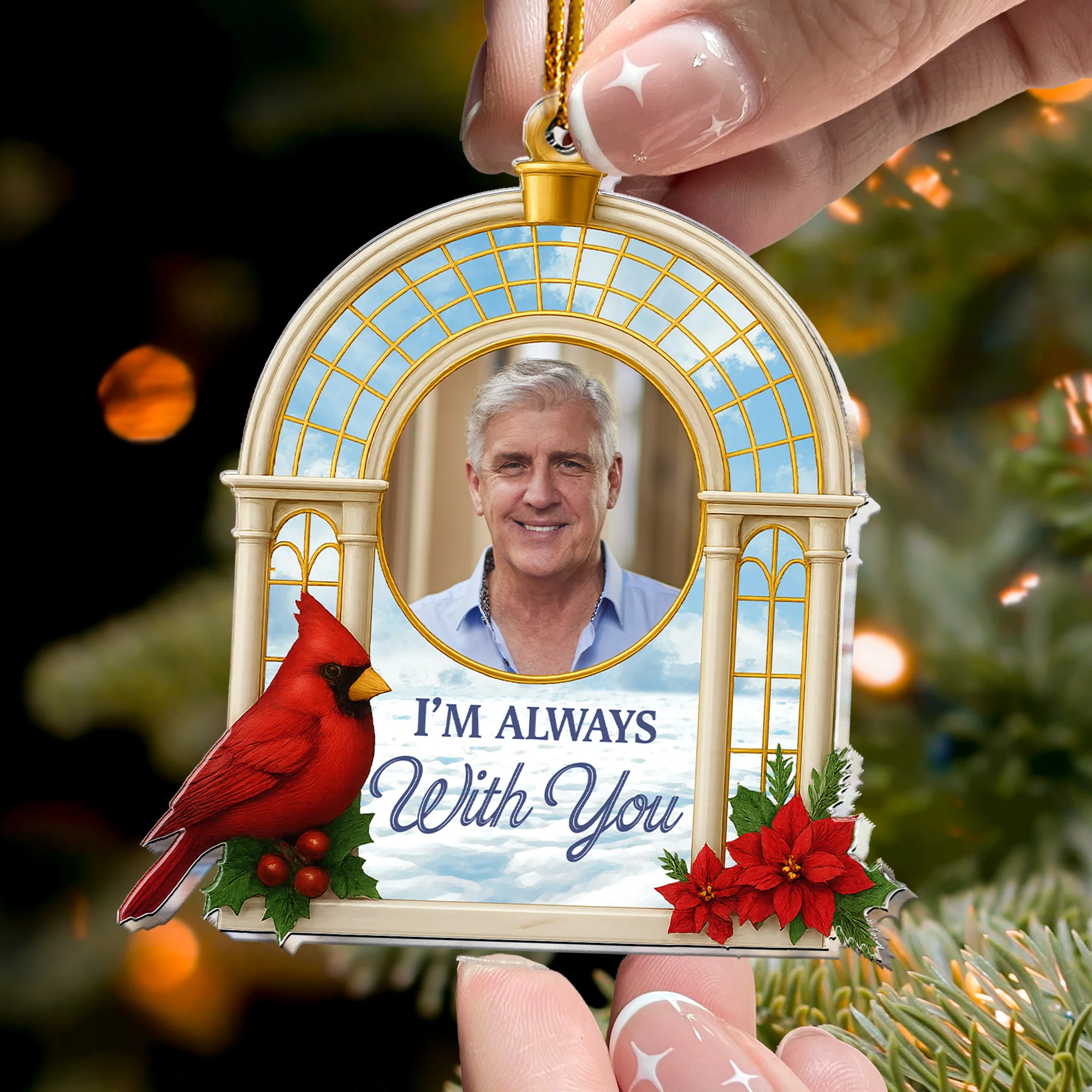 Christmas Ornament Sympathy Gift I'm Always With You - Personalized Acrylic Photo Ornament - Image 2