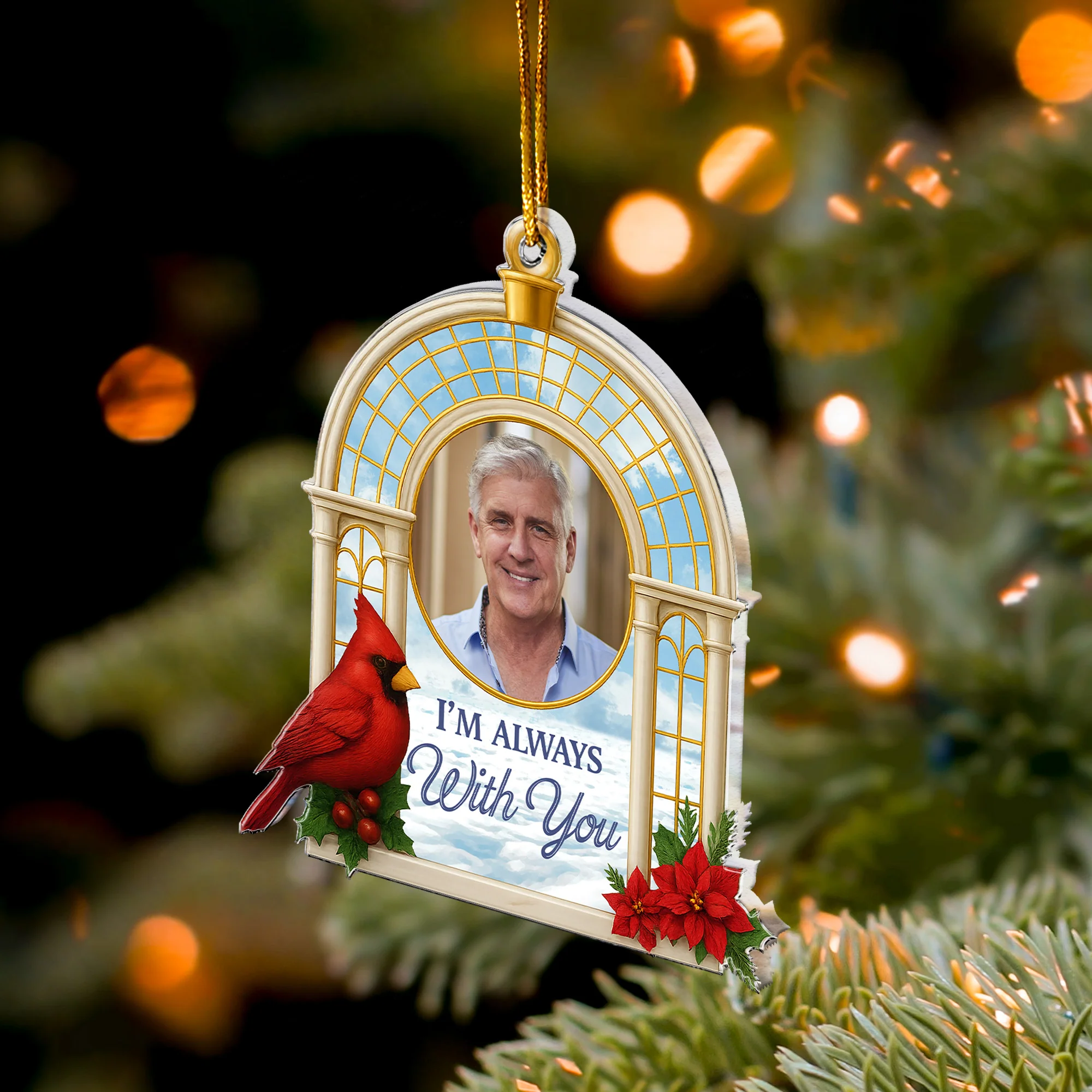 Christmas Ornament Sympathy Gift I'm Always With You - Personalized Acrylic Photo Ornament - Image 4