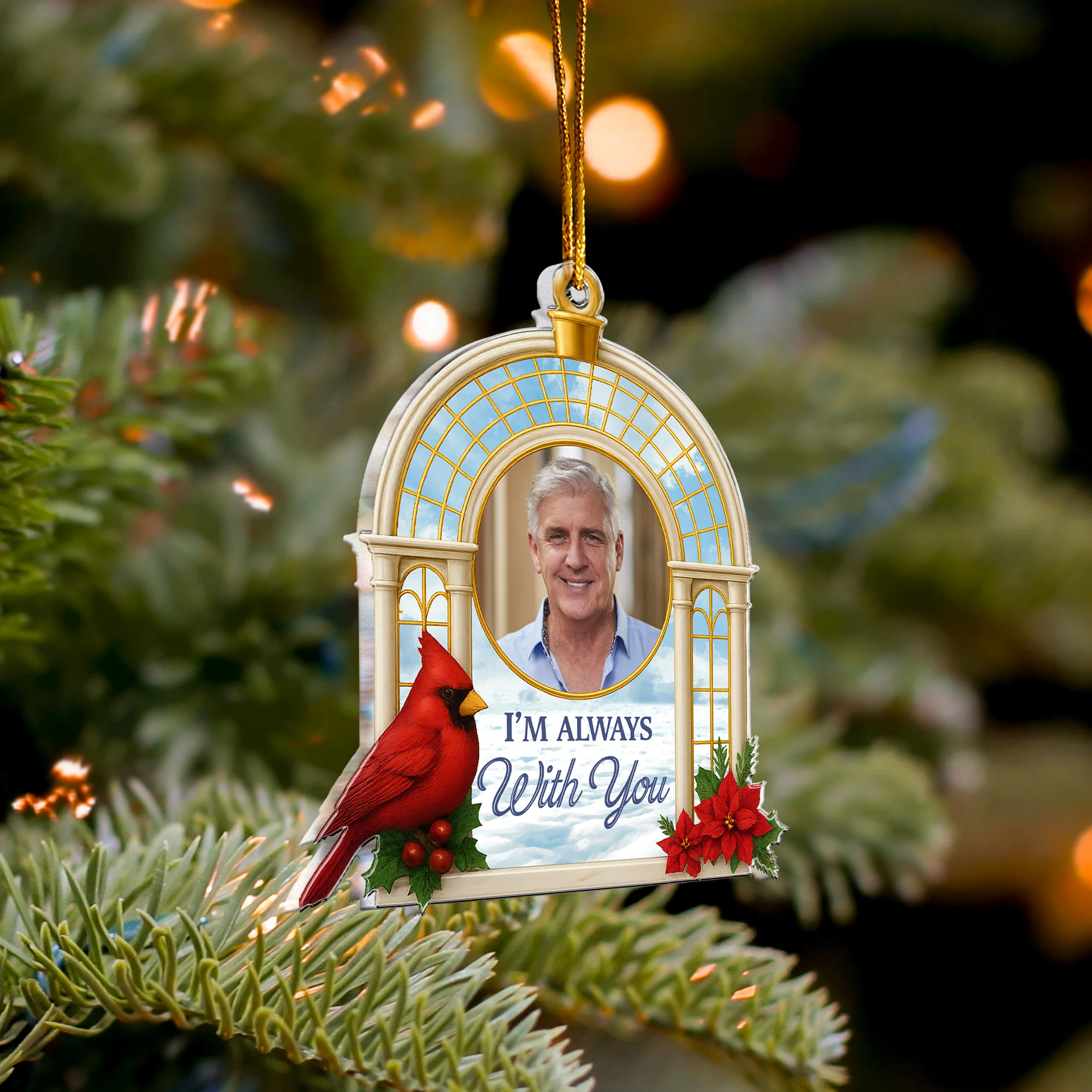 Christmas Ornament Sympathy Gift I'm Always With You - Personalized Acrylic Photo Ornament - Image 5