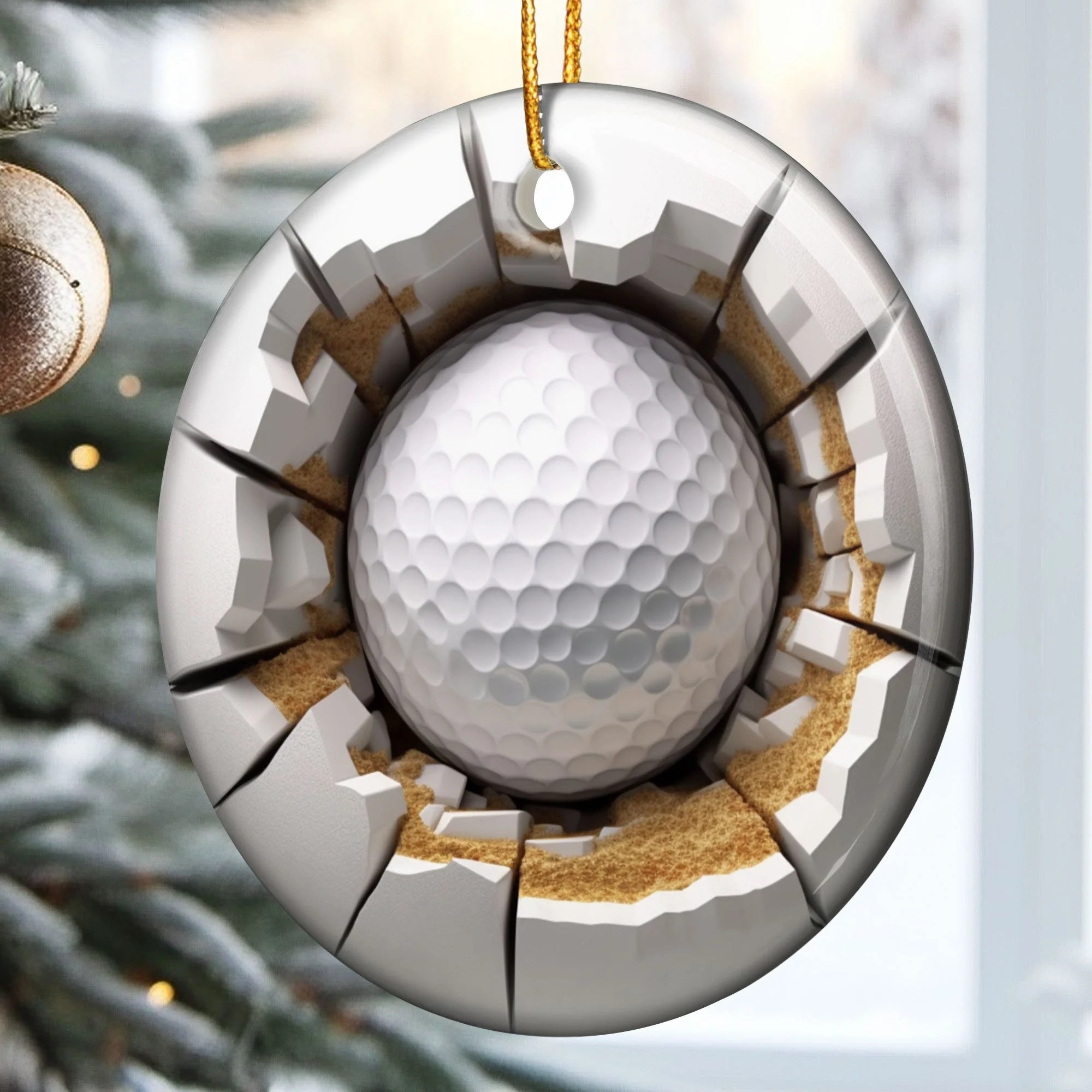 Christmas Sport Ball - Personalized Ceramic Ornament - Image 3