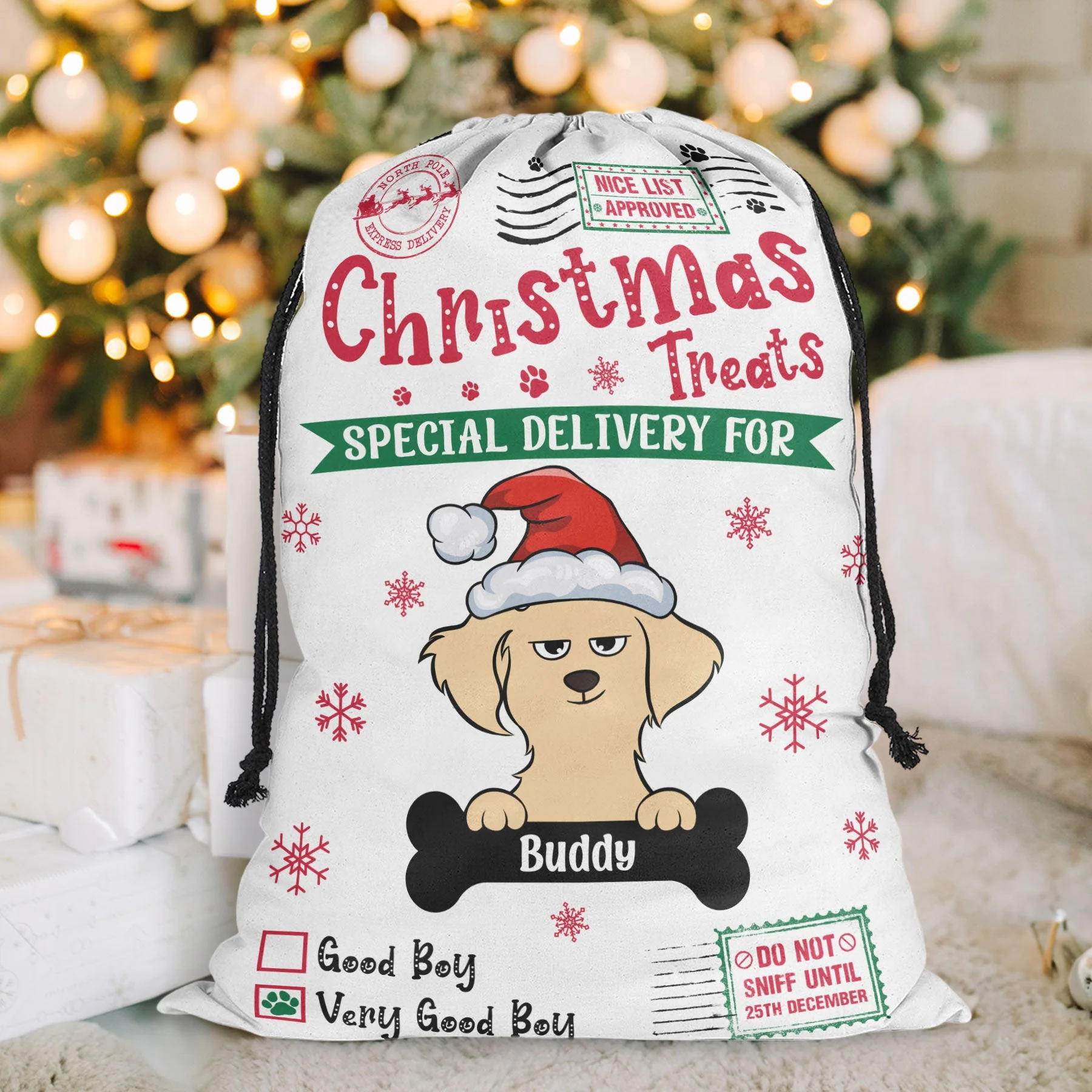 Christmas Treats - Personalized Christmas Sack - Image 2