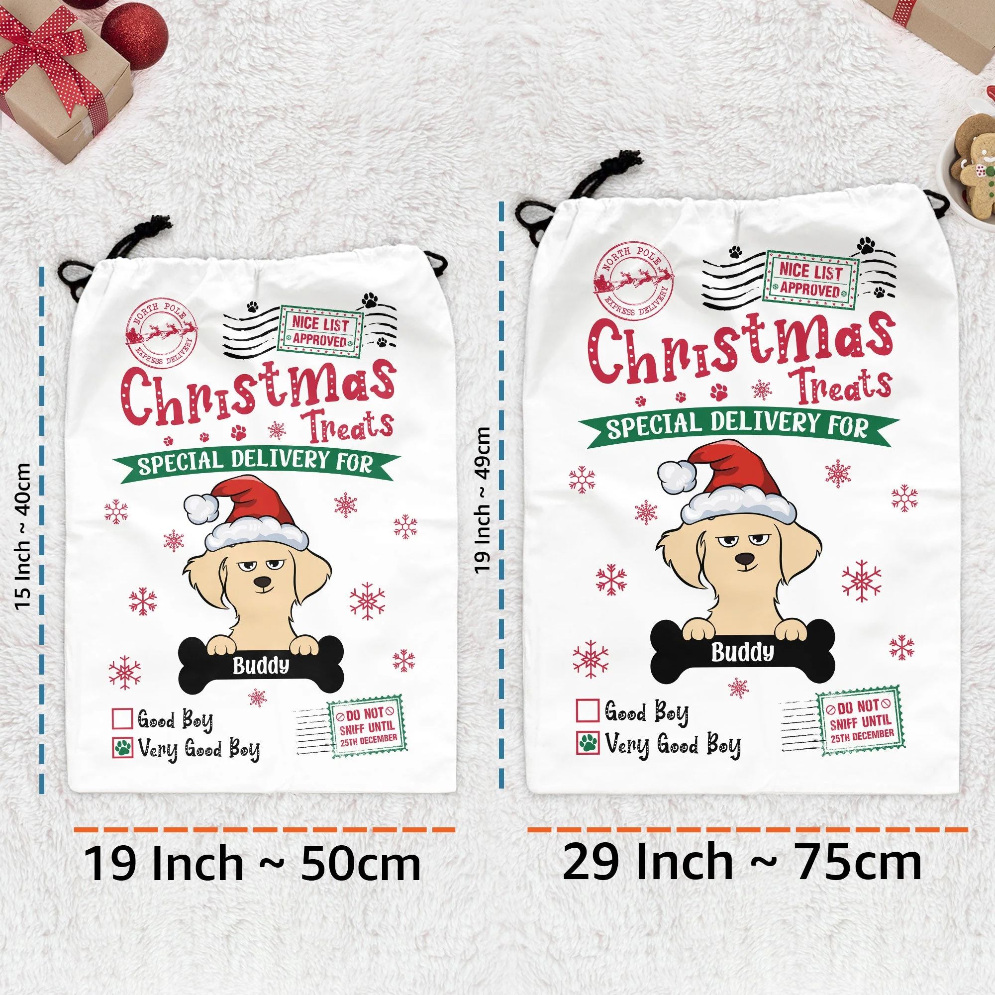 Christmas Treats - Personalized Christmas Sack - Image 3