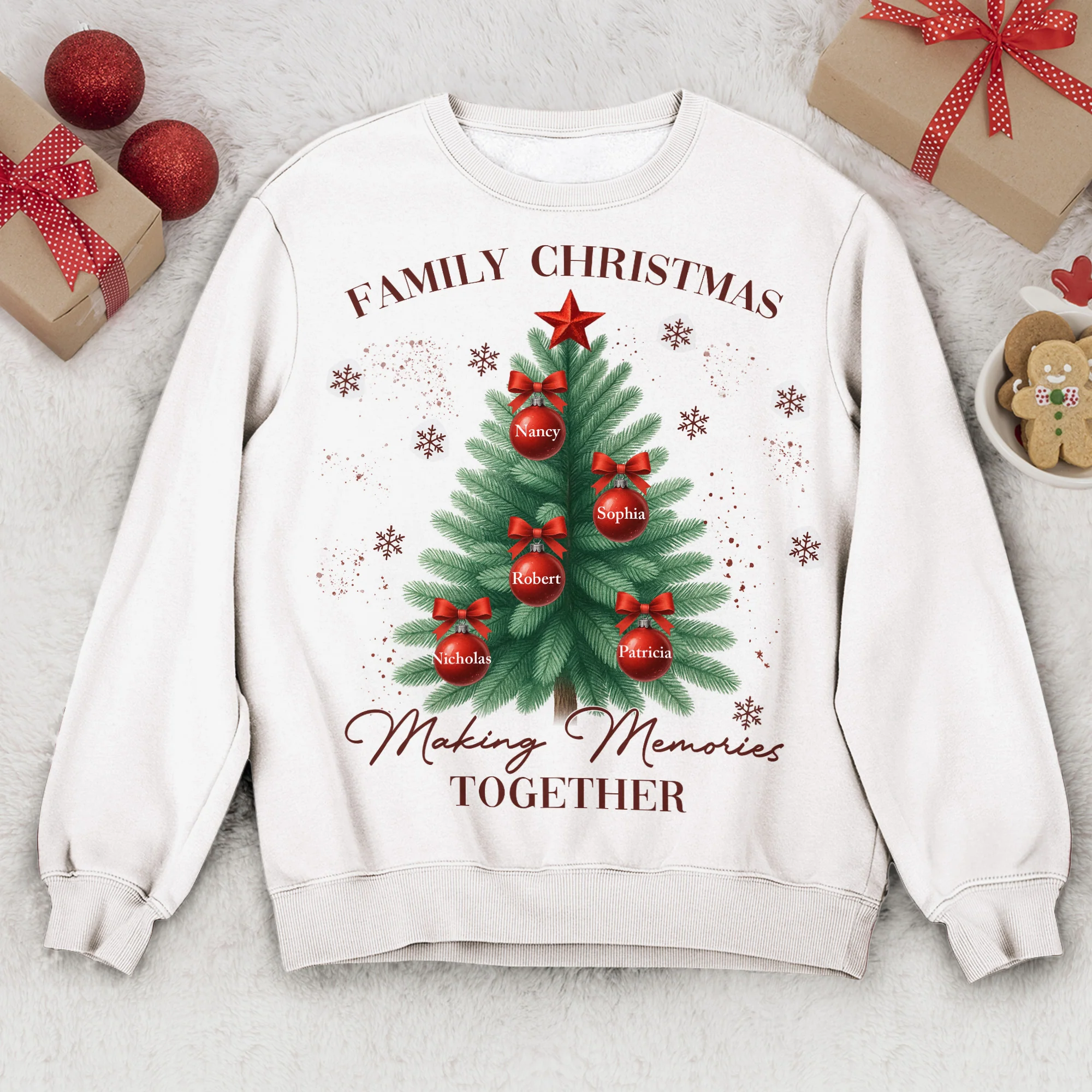 Christmas Tree Family Names Matching Shirts - Personalized Sweatshirt - Image 4