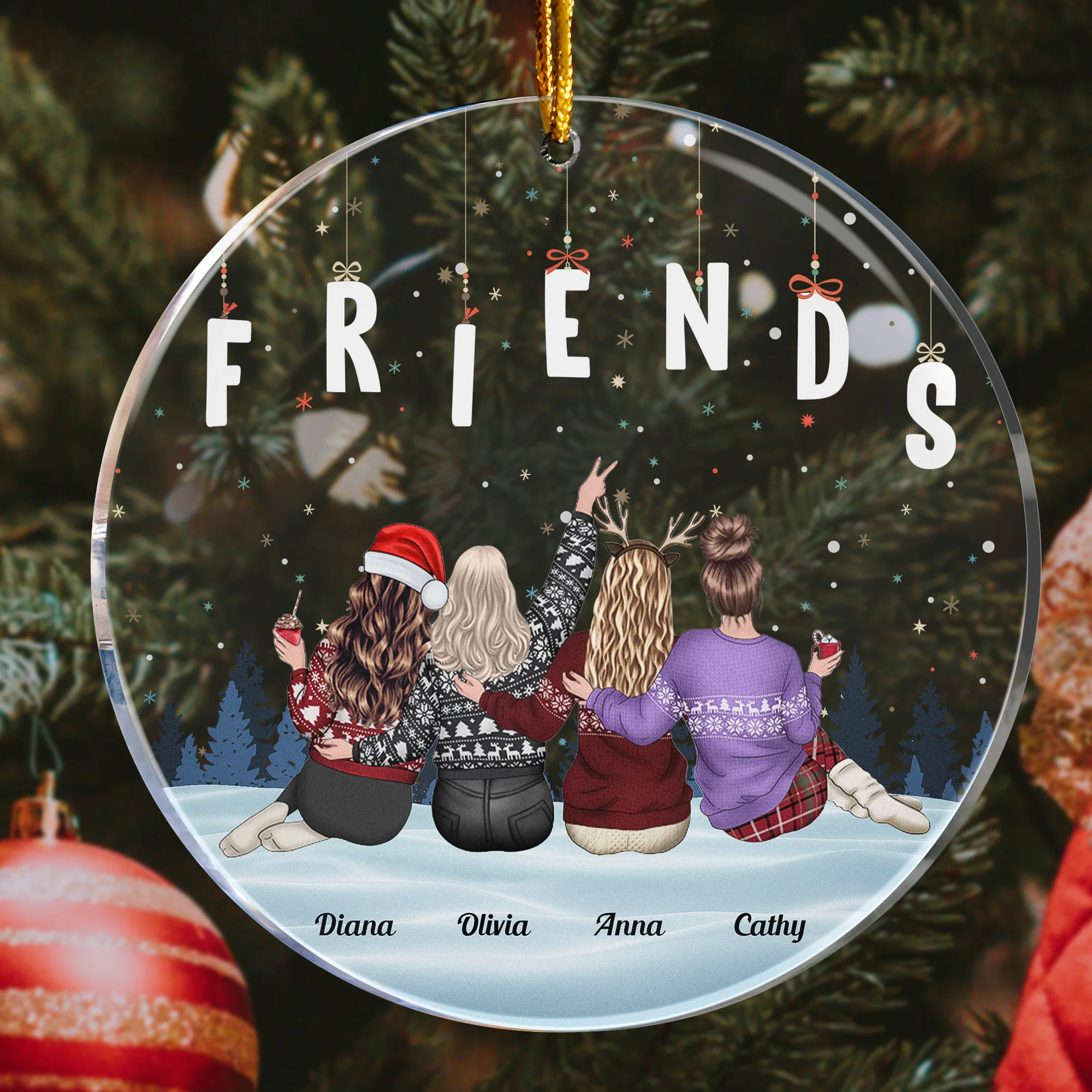 With Friends Forever - Personalized Acrylic Ornament - Gift For Friend - Image 2