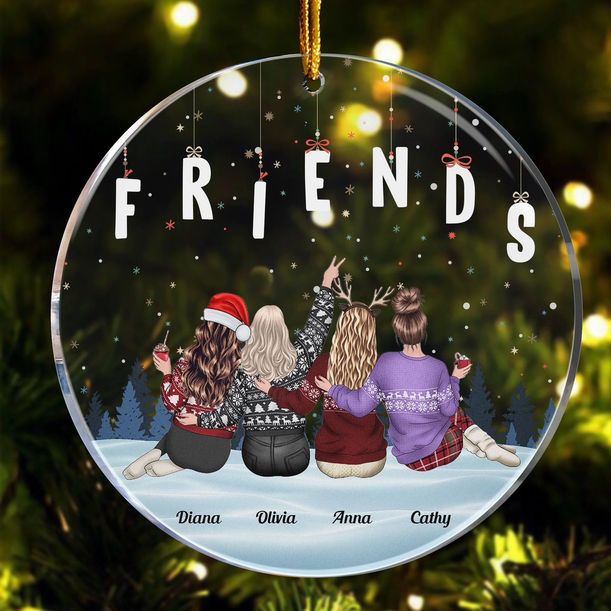 With Friends Forever - Personalized Acrylic Ornament - Gift For Friend - Image 3