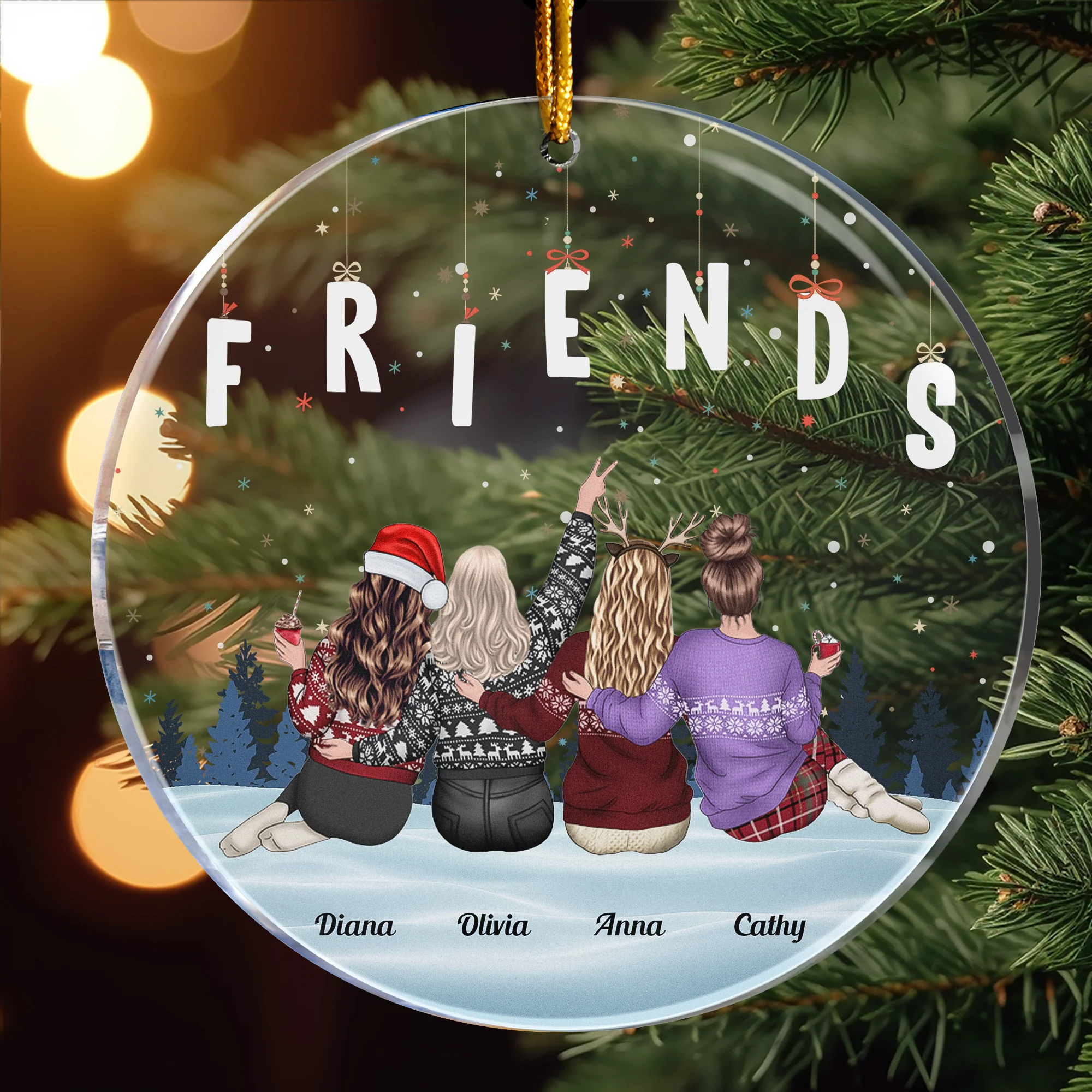 With Friends Forever - Personalized Acrylic Ornament - Gift For Friend - Image 4