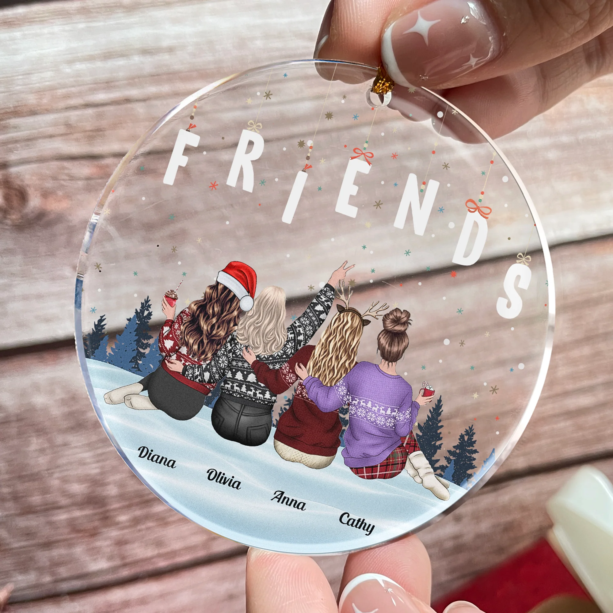 With Friends Forever - Personalized Acrylic Ornament - Gift For Friend - Image 5