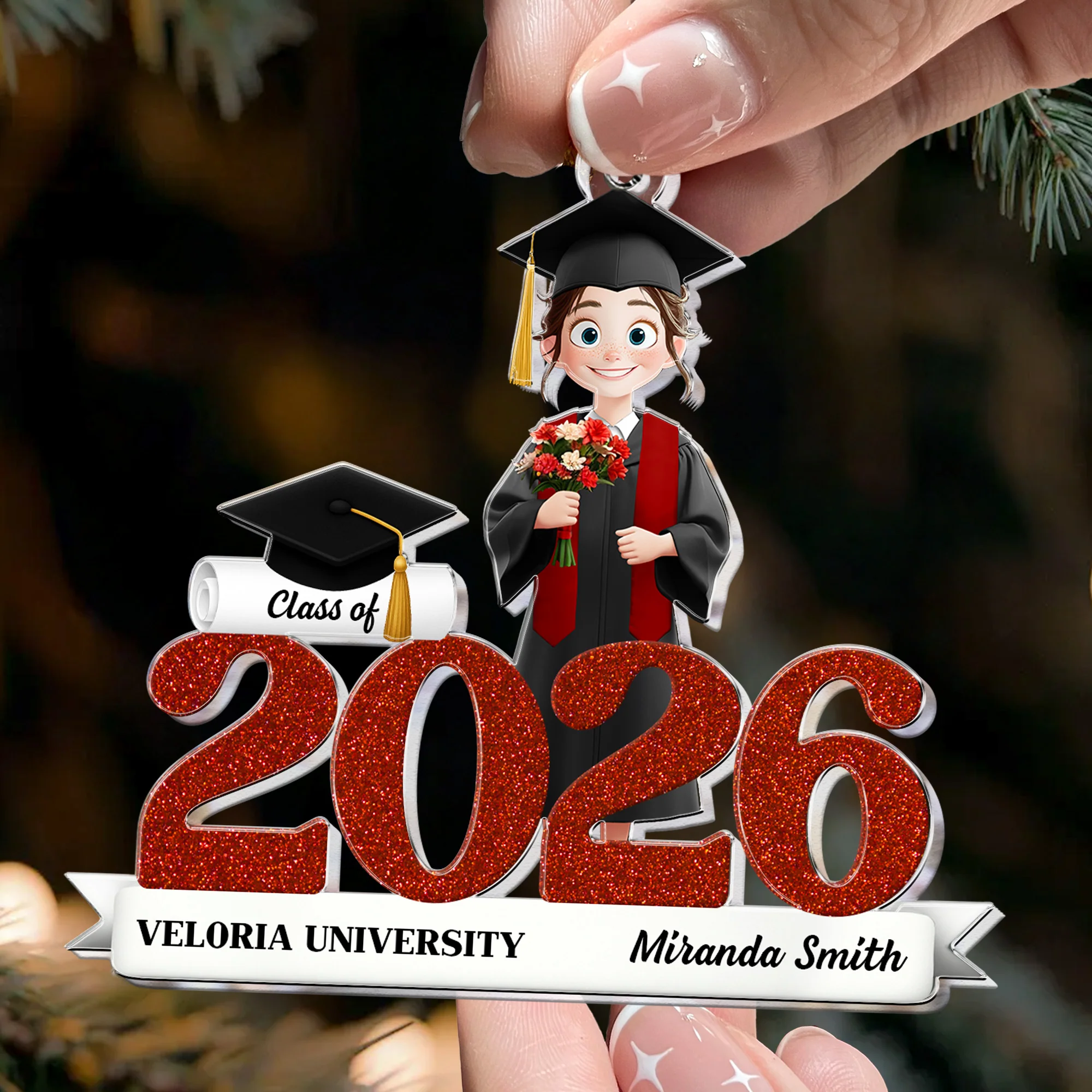 Class Of 2025 2026 Graduation - Senior, Graduate Gift - Personalized Acrylic Ornament - Image 2
