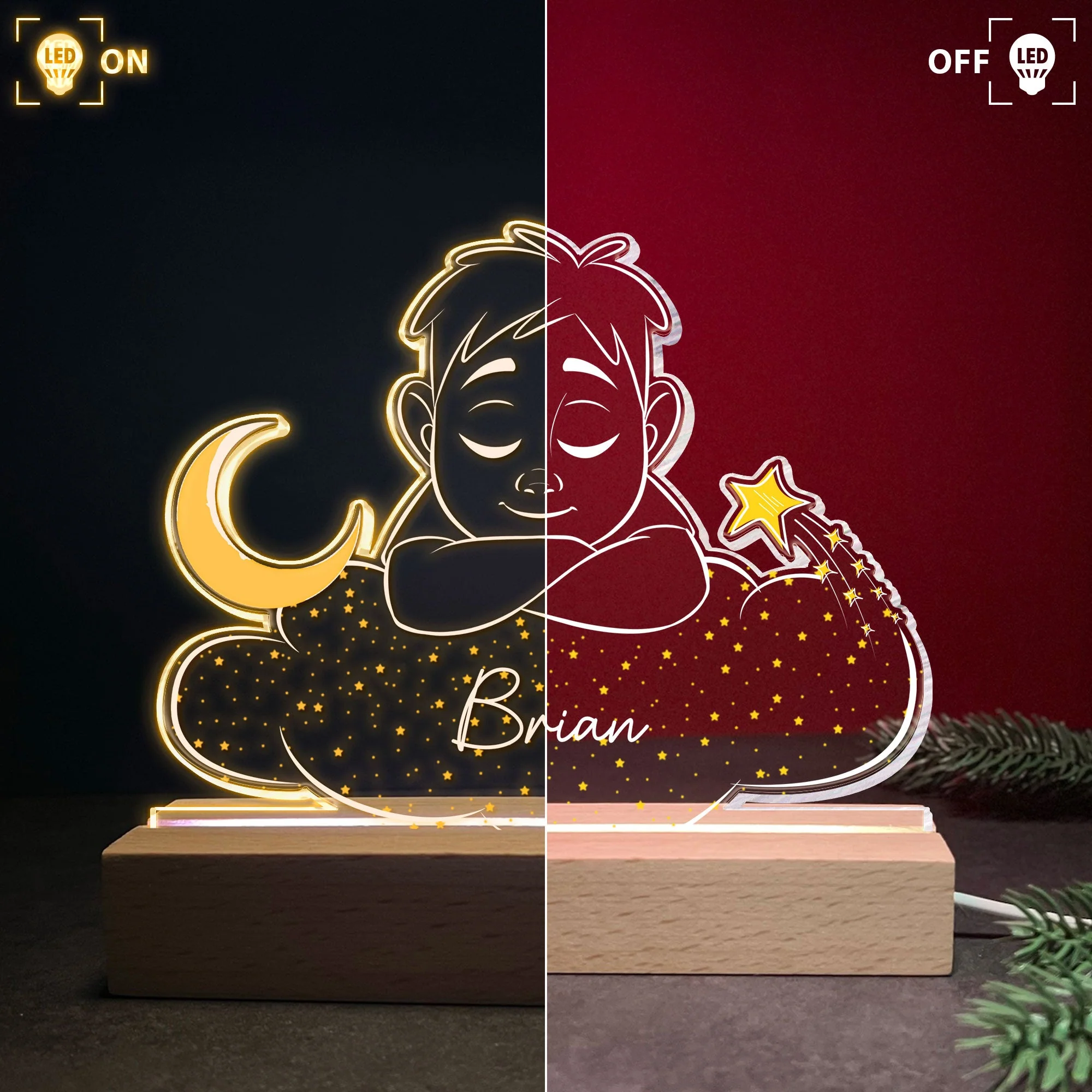 Cloudy Night Light For Kids - Personalized LED Light - Image 3
