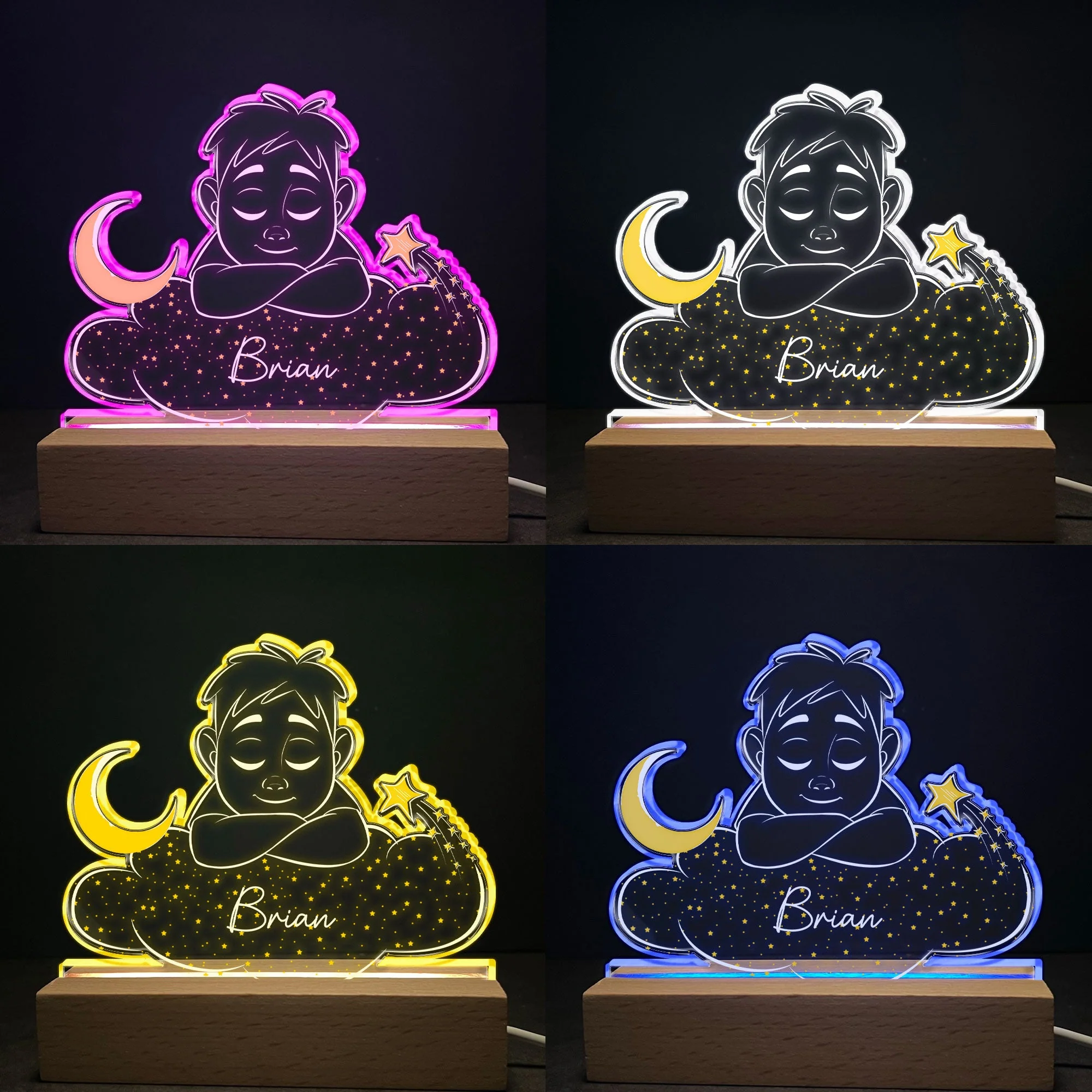 Cloudy Night Light For Kids - Personalized LED Light - Image 4