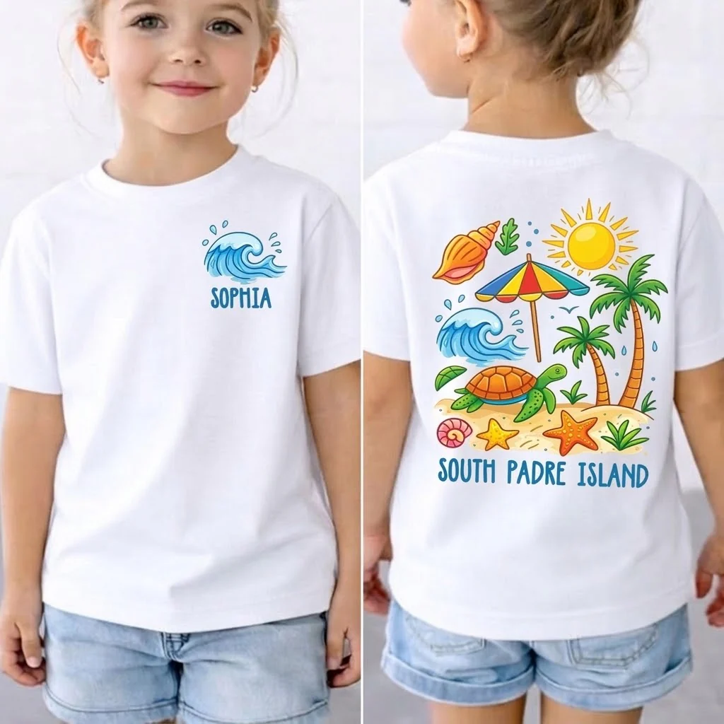 Coastal Seashells Custom Name Location - Personalized Shirt - Image 4