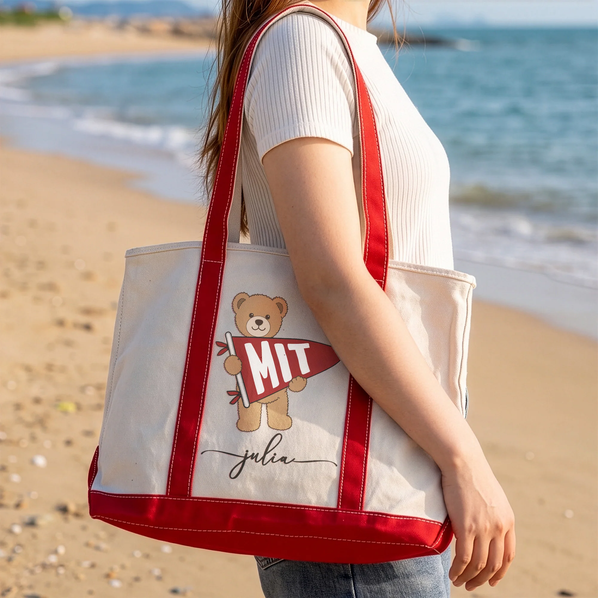 College Pennant School Spirit - Personalized Tote Bag - Image 2