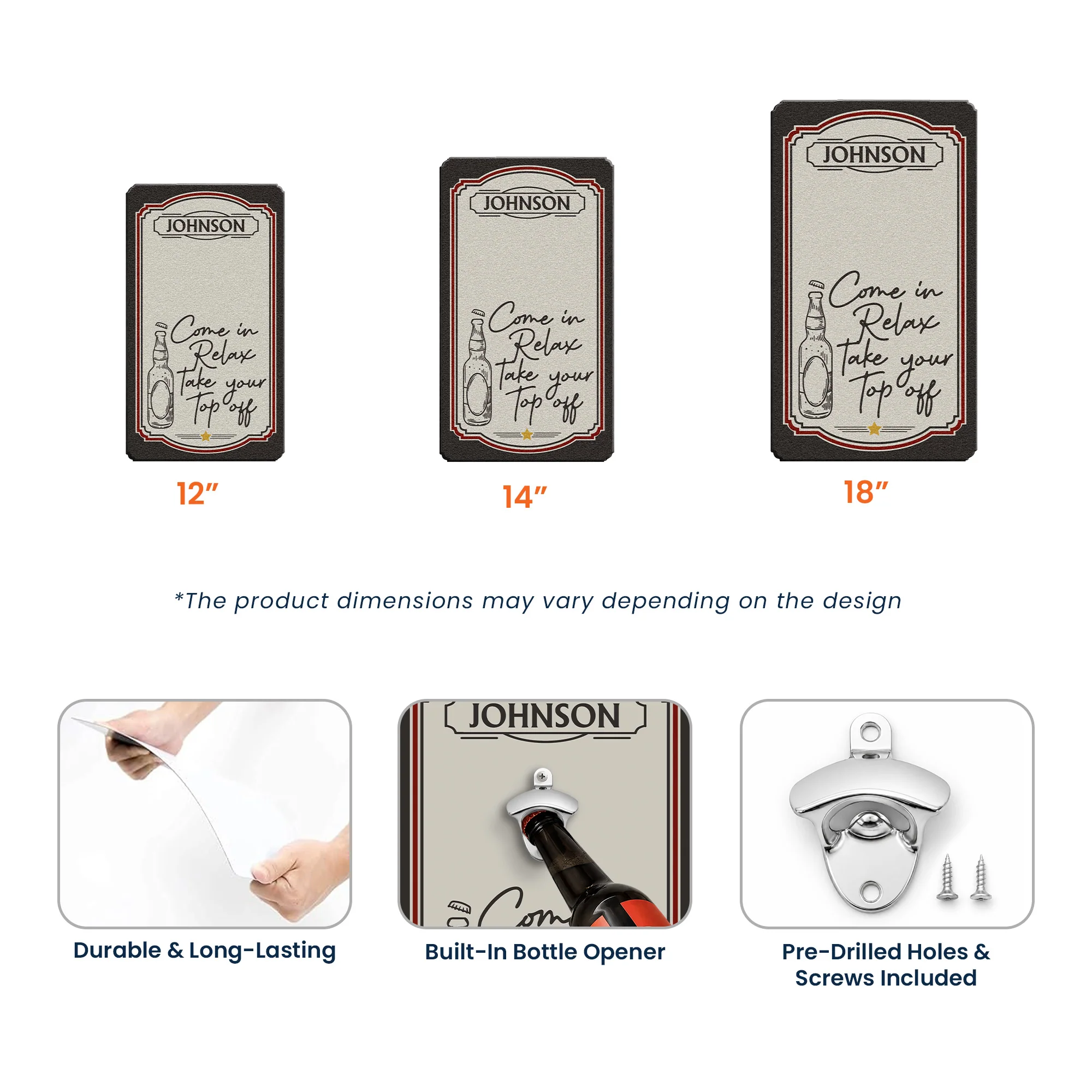 Come In, Relax, Take Your Top Off - Personalized Wall Bottle Opener - Image 4