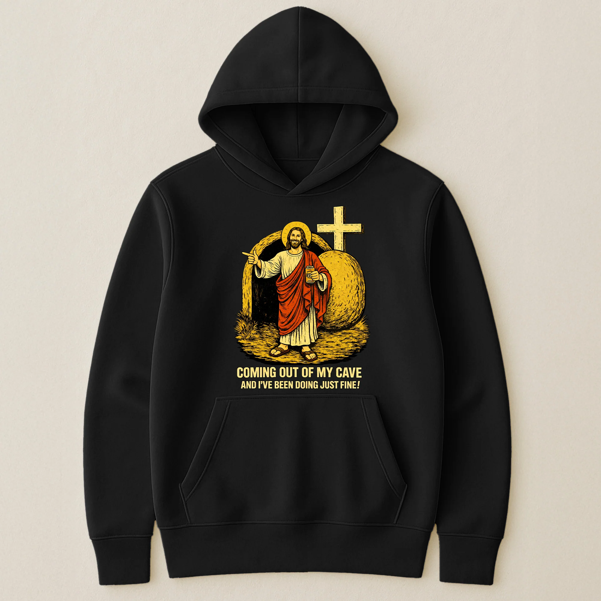 Coming Out Of My Cave Funny Jesus Easter Meme - Personalized Shirt - Image 6