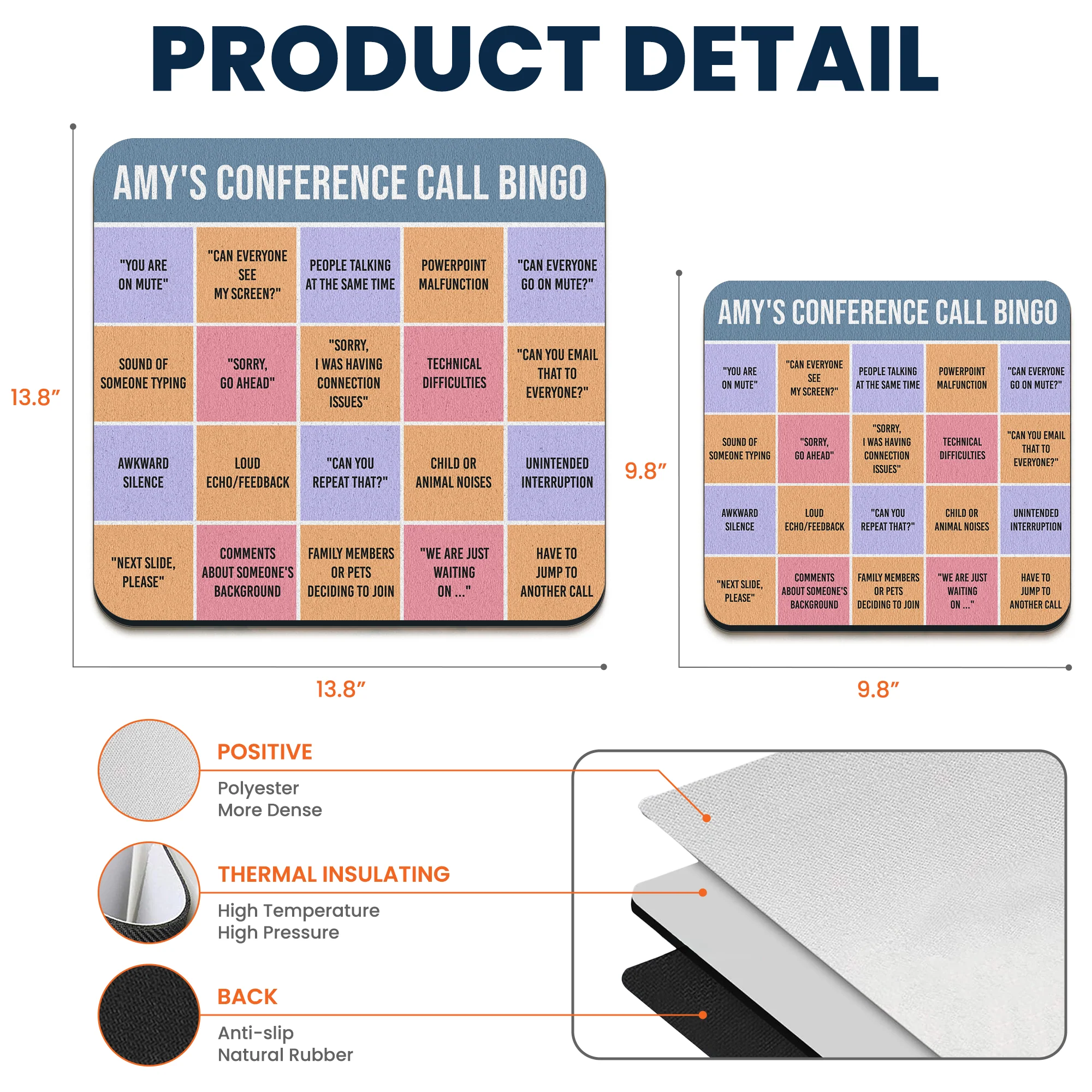 Conference Call For Work - Custom Shape Mouse Pad - Image 4