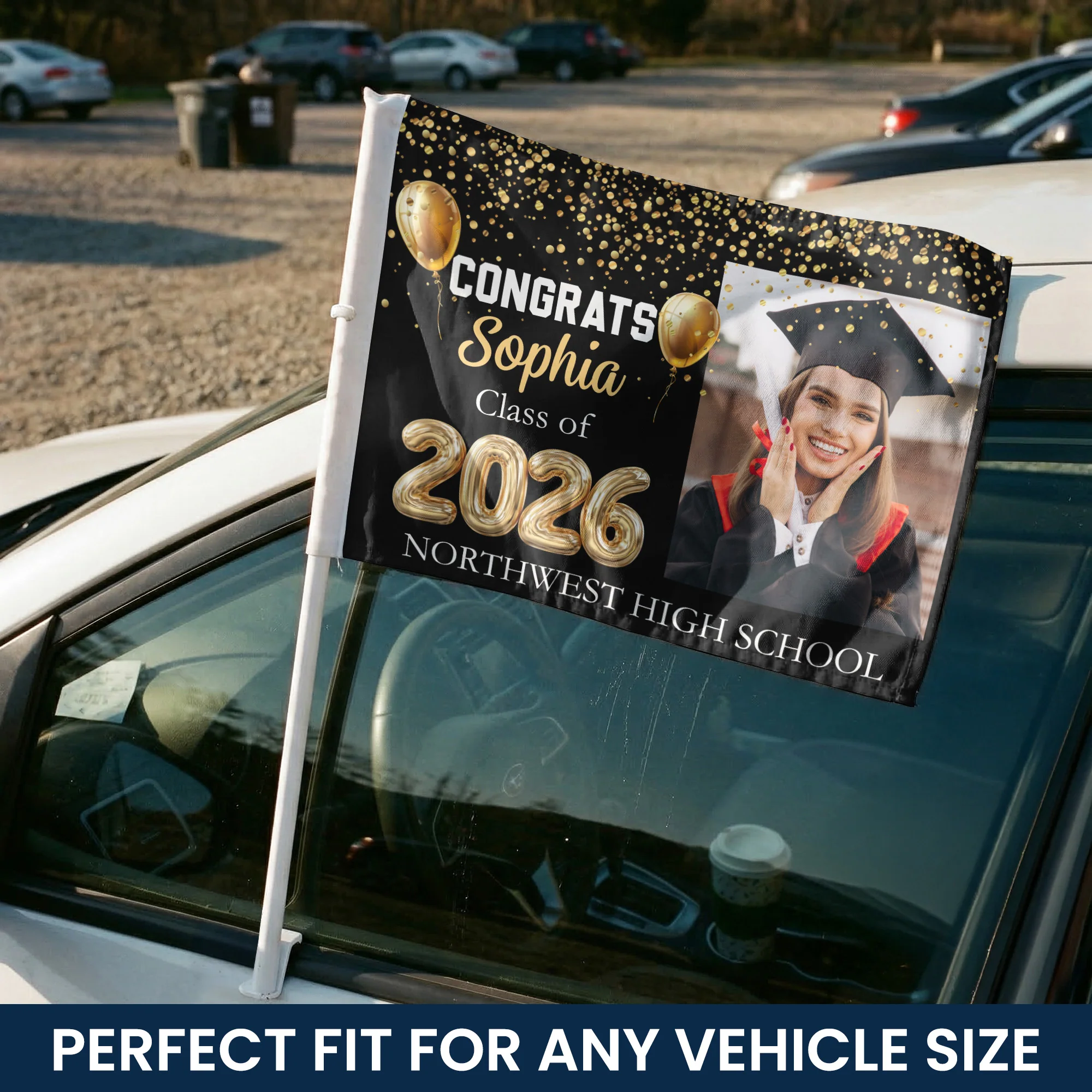 Congrats Graduation, Class Of 2026 - Personalized Car Flag - Image 5