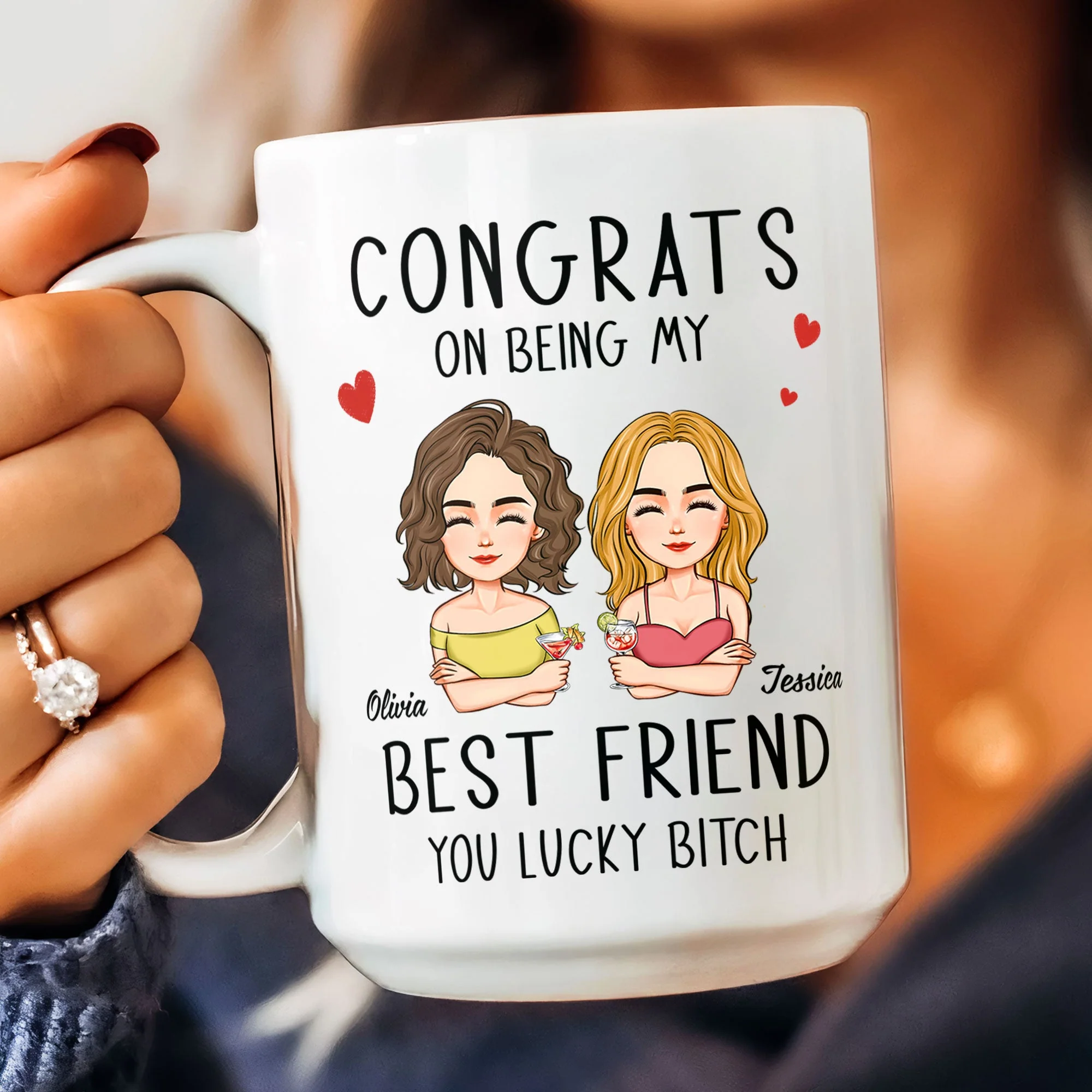 Congrats On Being My Bestie - Personalized Mug - Image 4