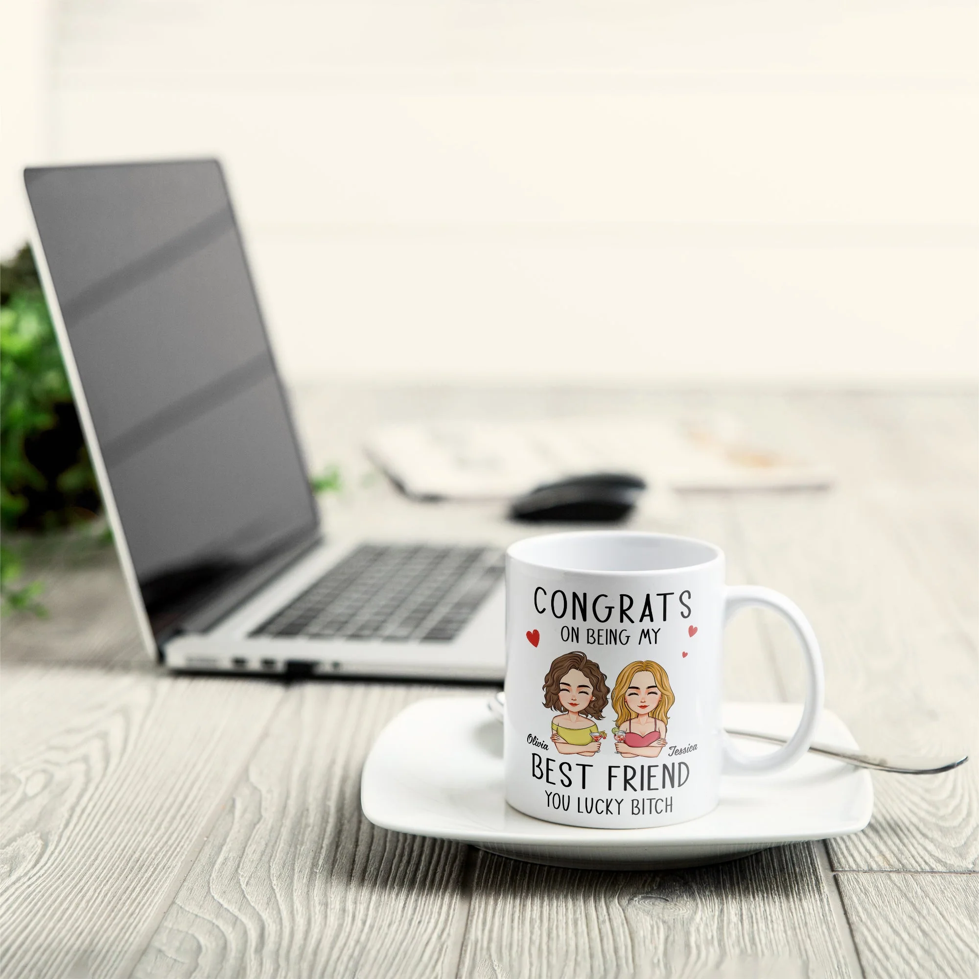 Congrats On Being My Bestie - Personalized Mug - Image 5