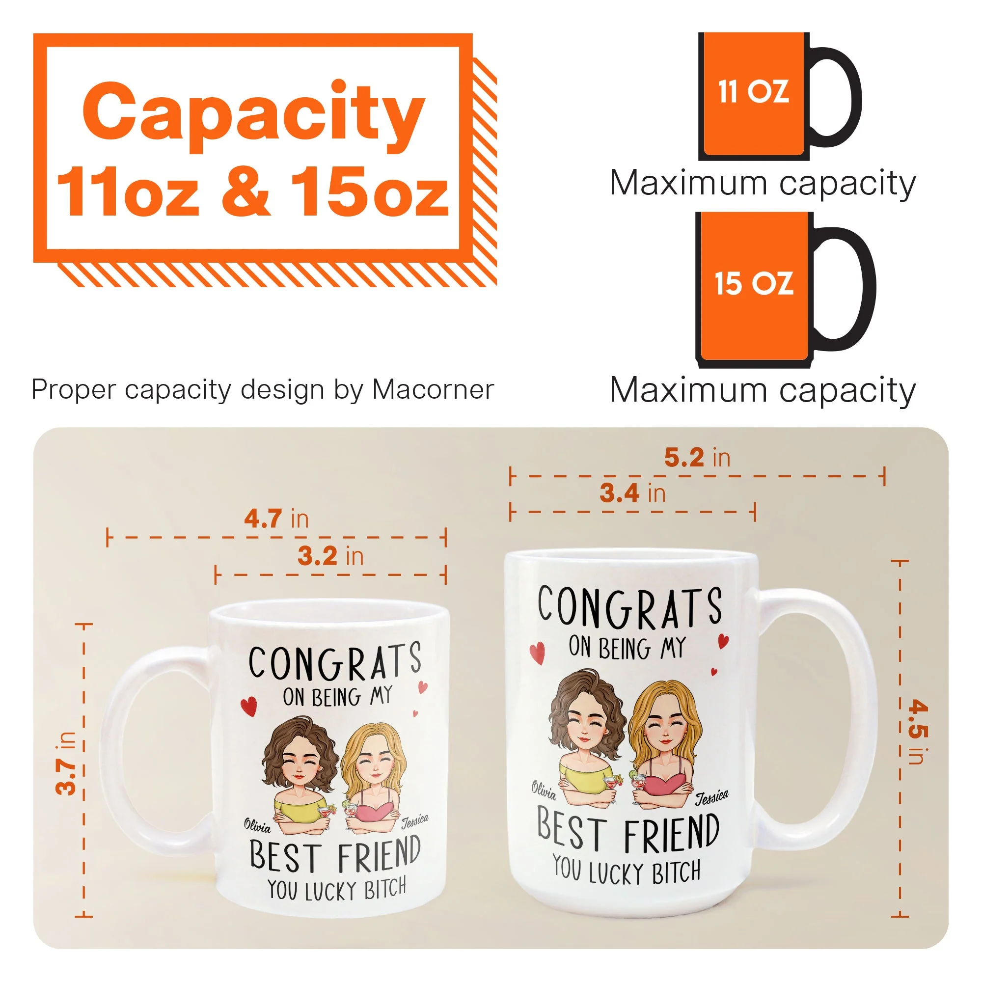 Congrats On Being My Bestie - Personalized Mug - Image 9