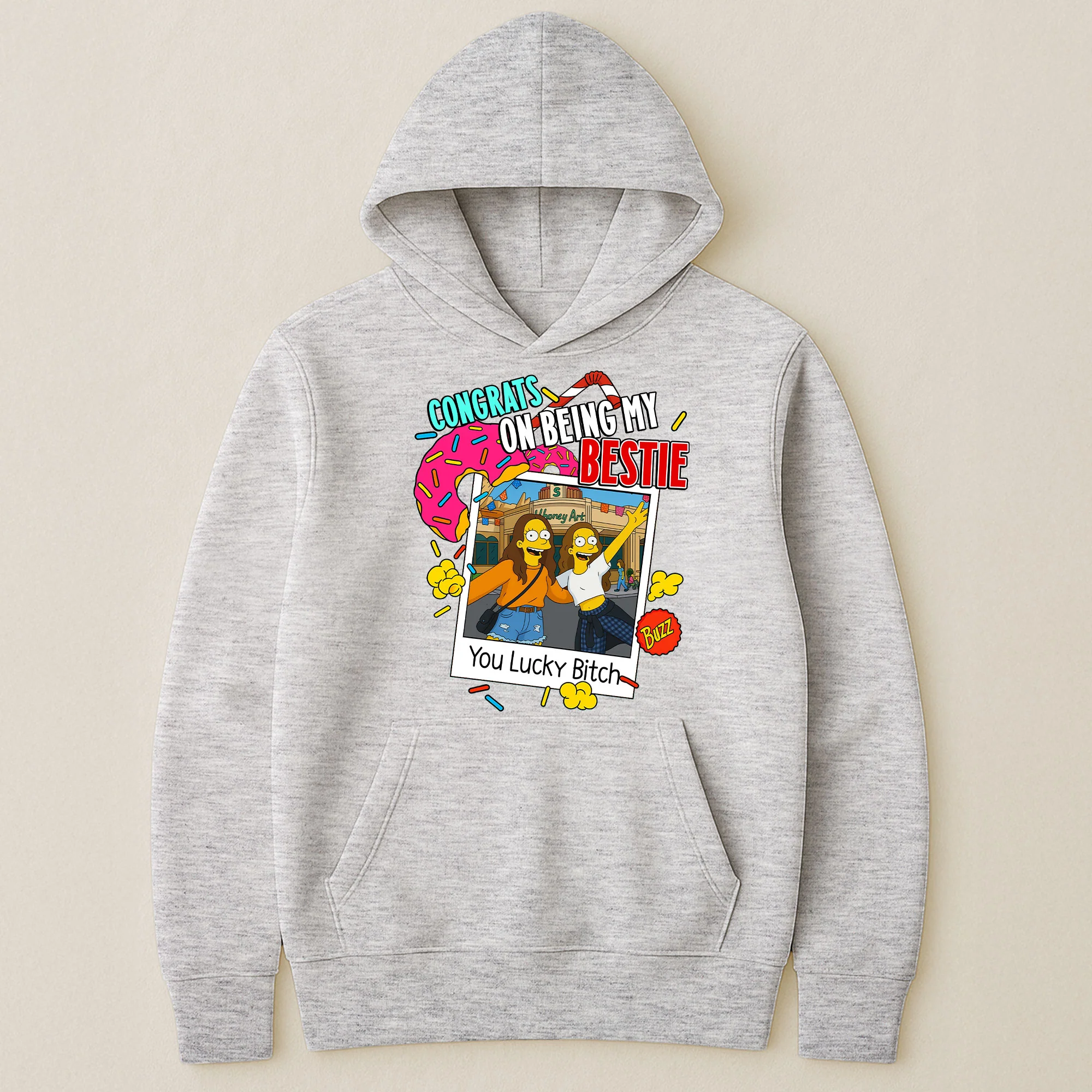 Congrats On Being My Bestie Simpsonized Portrait - Personalized Photo Shirt - Image 4