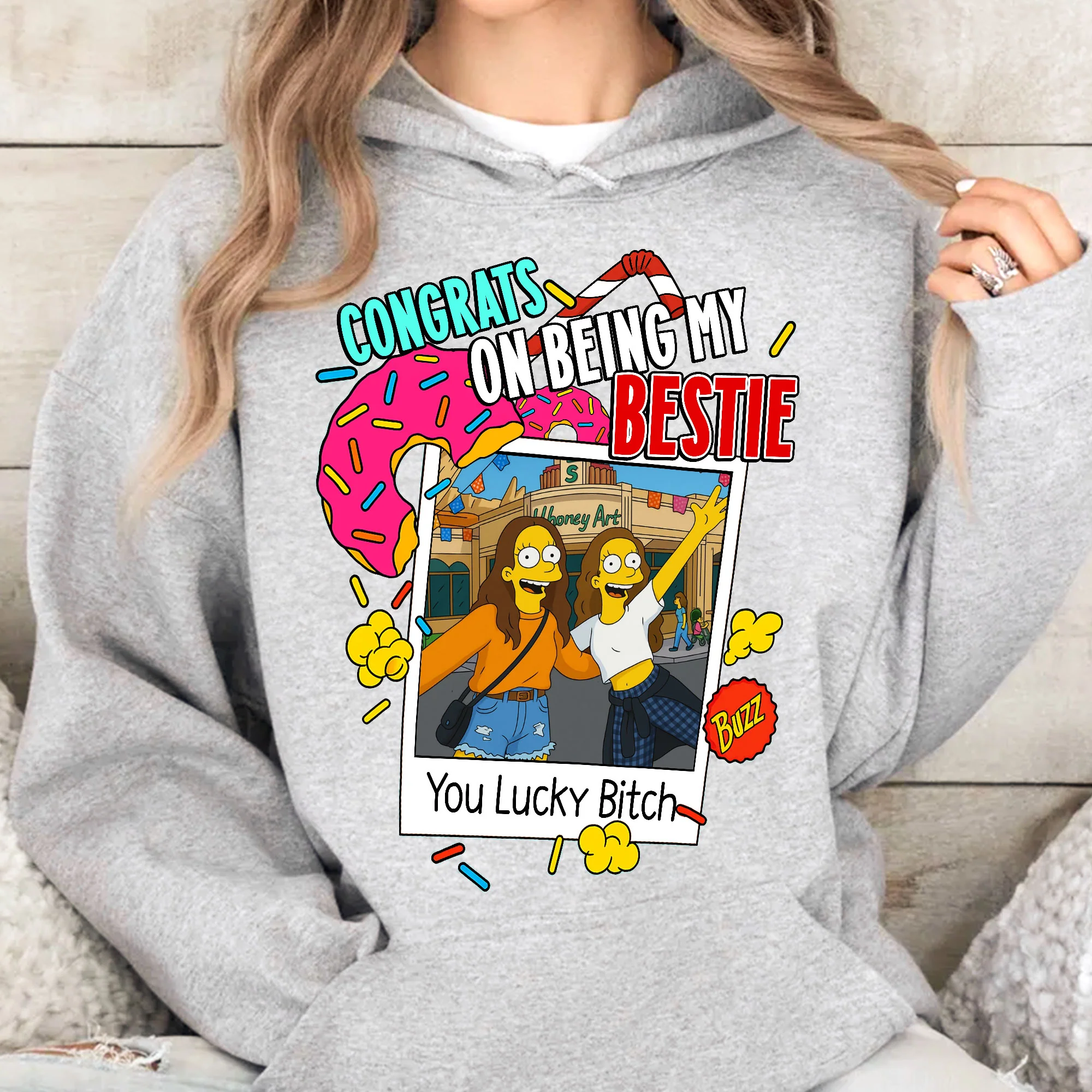 Congrats On Being My Bestie Simpsonized Portrait - Personalized Photo Shirt - Image 5