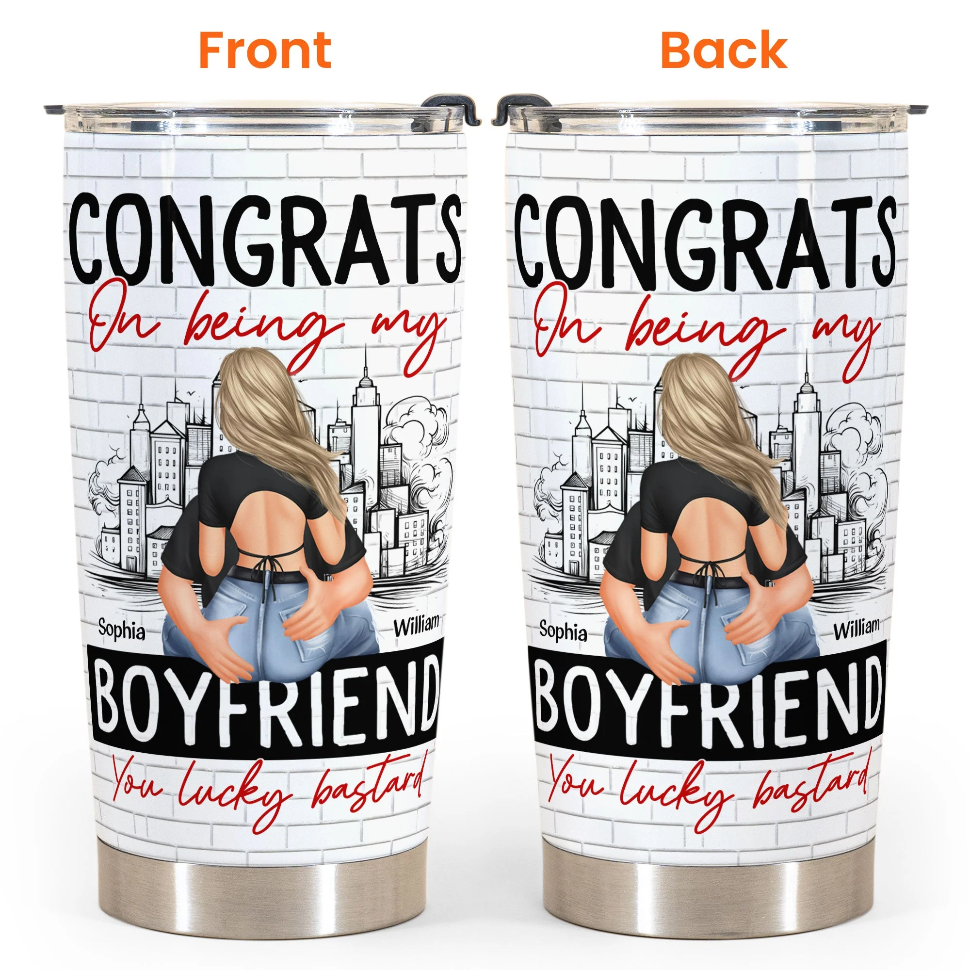 Congrats On Being My Boyfriend - Personalized Tumbler Cup - Anniversary Gifts For Men, Husband, Him, Boyfriend - Image 5