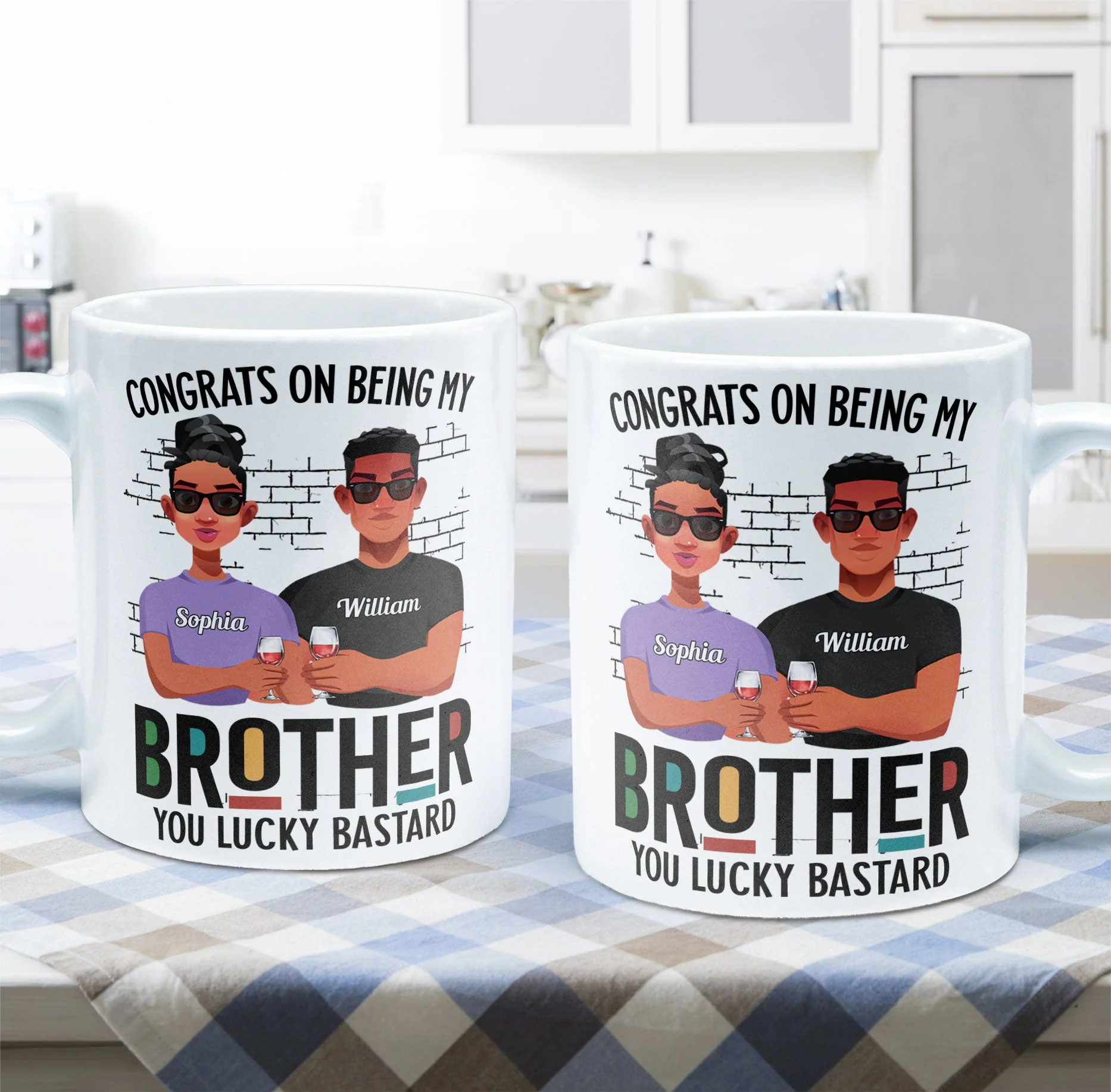 Congrats On Being My Brother - Personalized Mug - Image 6