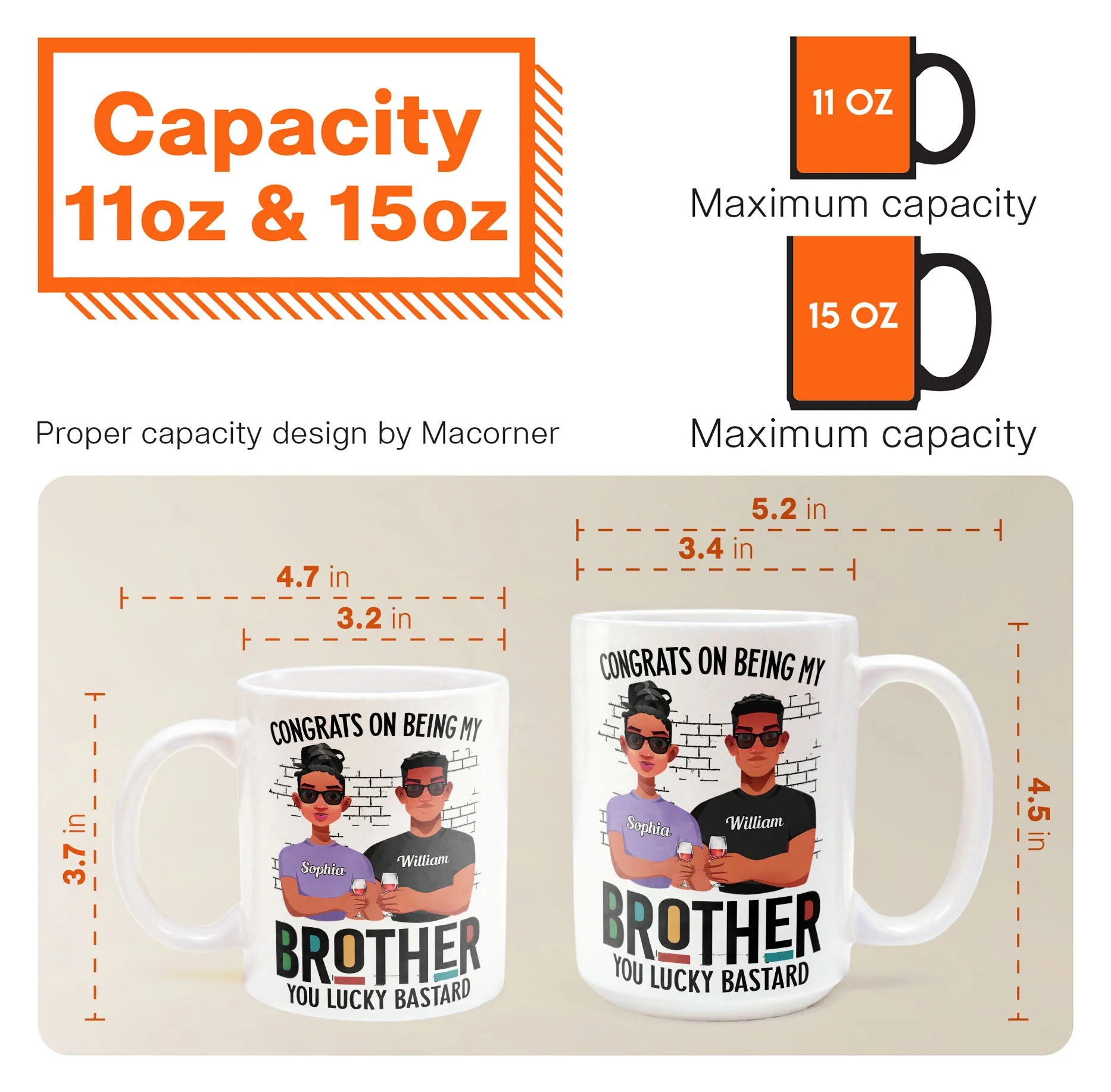 Congrats On Being My Brother - Personalized Mug - Image 7