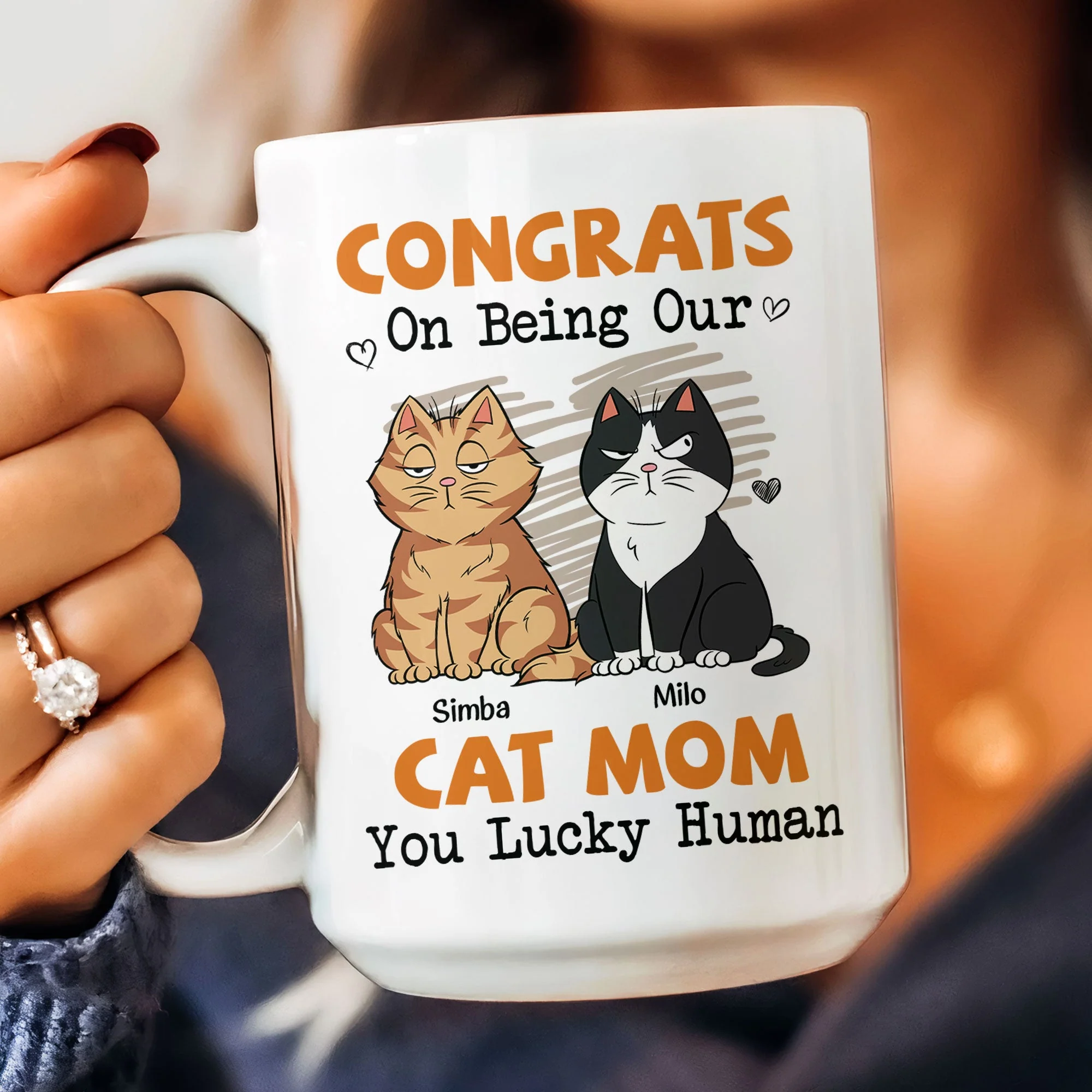Congrats On Being My Cat Mom - Personalized Mug - Image 10