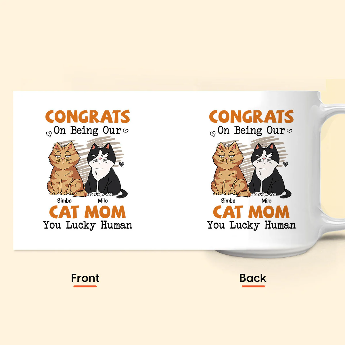 Congrats On Being My Cat Mom - Personalized Mug - Image 11