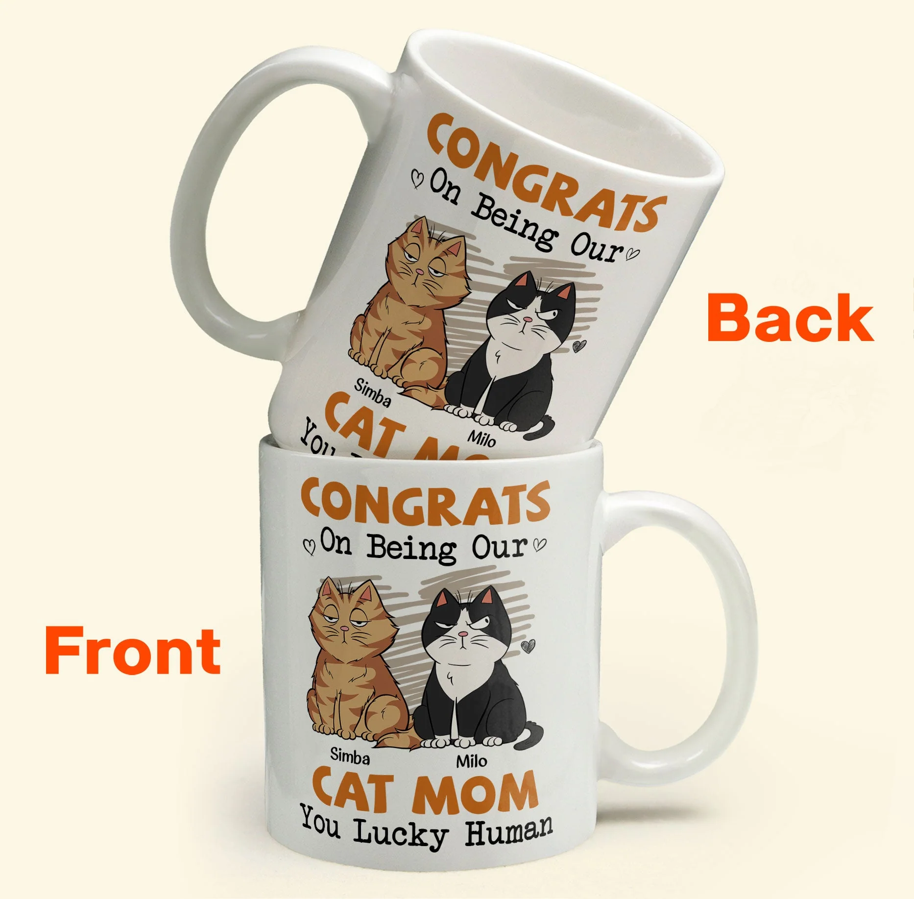 Congrats On Being My Cat Mom - Personalized Mug - Image 3