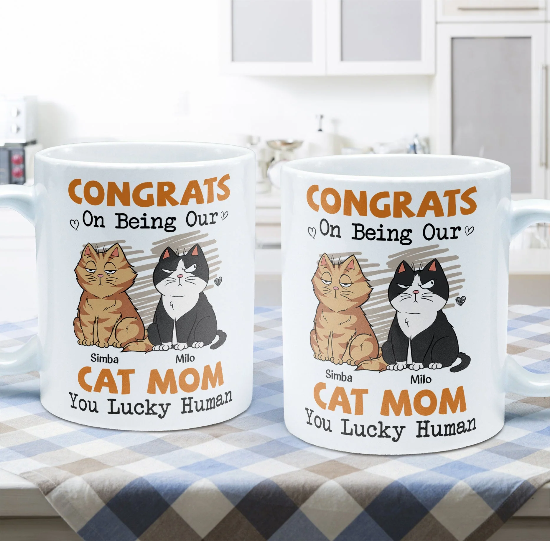 Congrats On Being My Cat Mom - Personalized Mug - Image 6