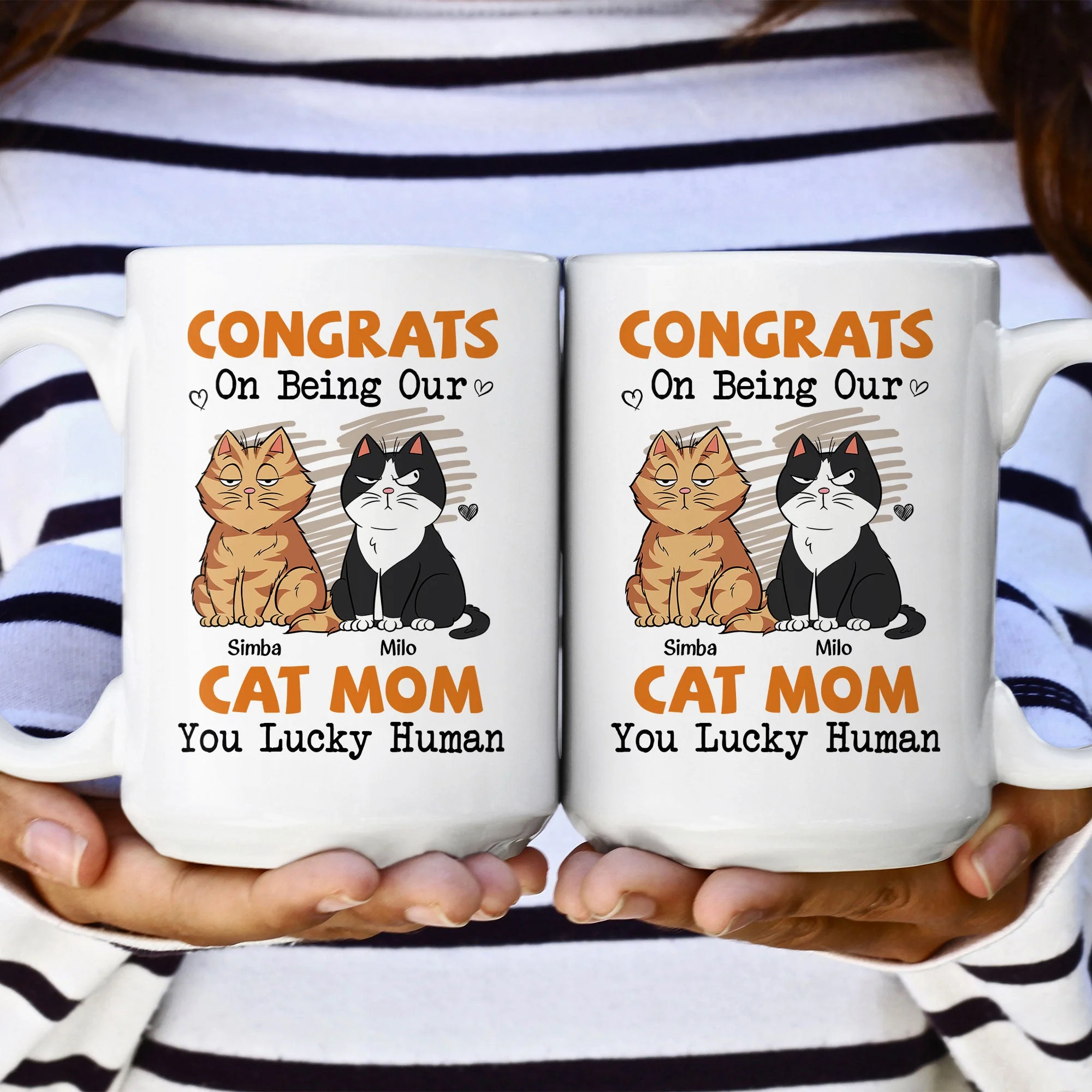 Congrats On Being My Cat Mom - Personalized Mug - Image 9