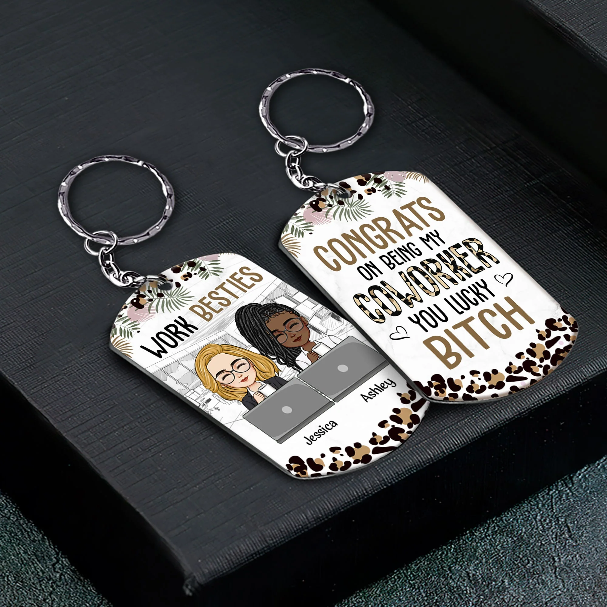 Congrats On Being My Coworker - Personalized Keychain - Image 2