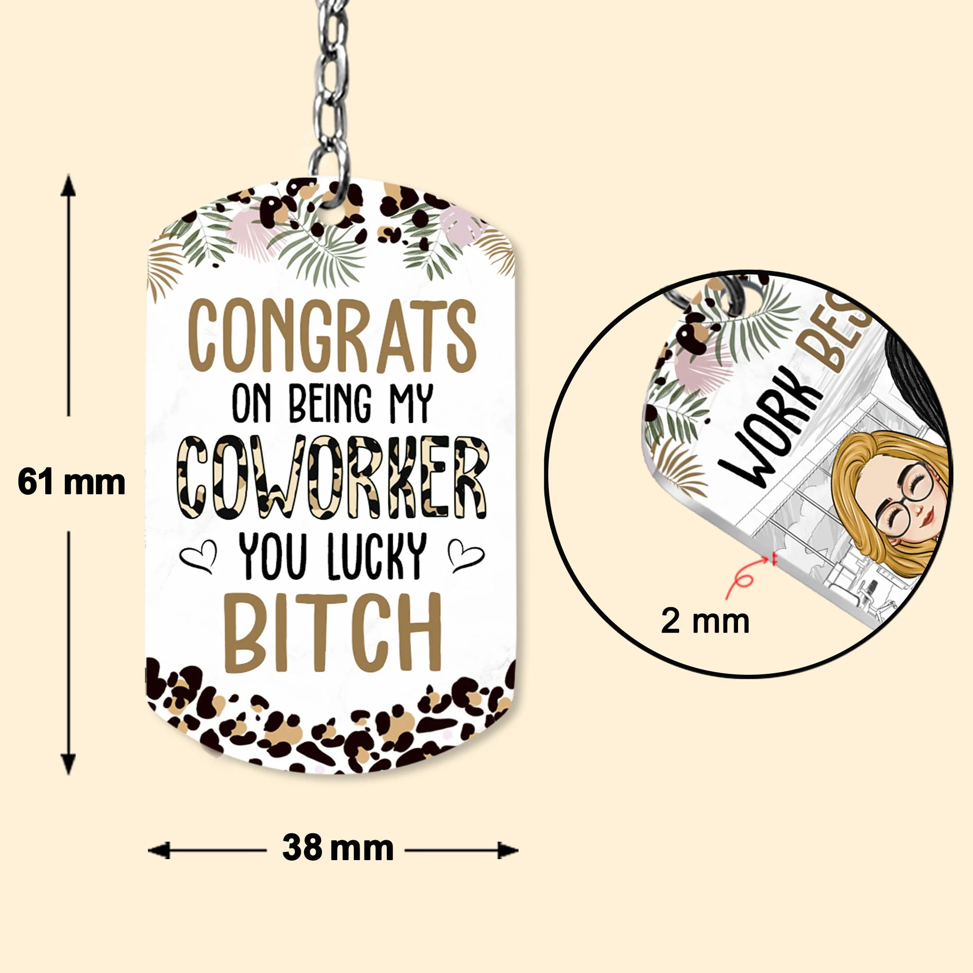 Congrats On Being My Coworker - Personalized Keychain - Image 4
